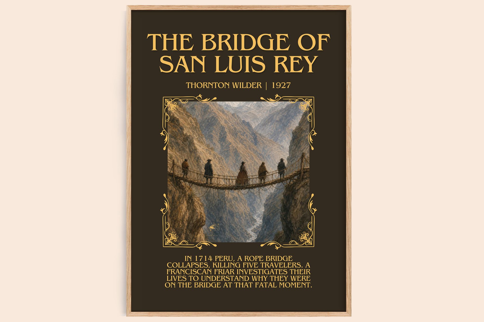 The Bridge of San Luis Rey Minimalist Book Poster by Thornton Wilder
