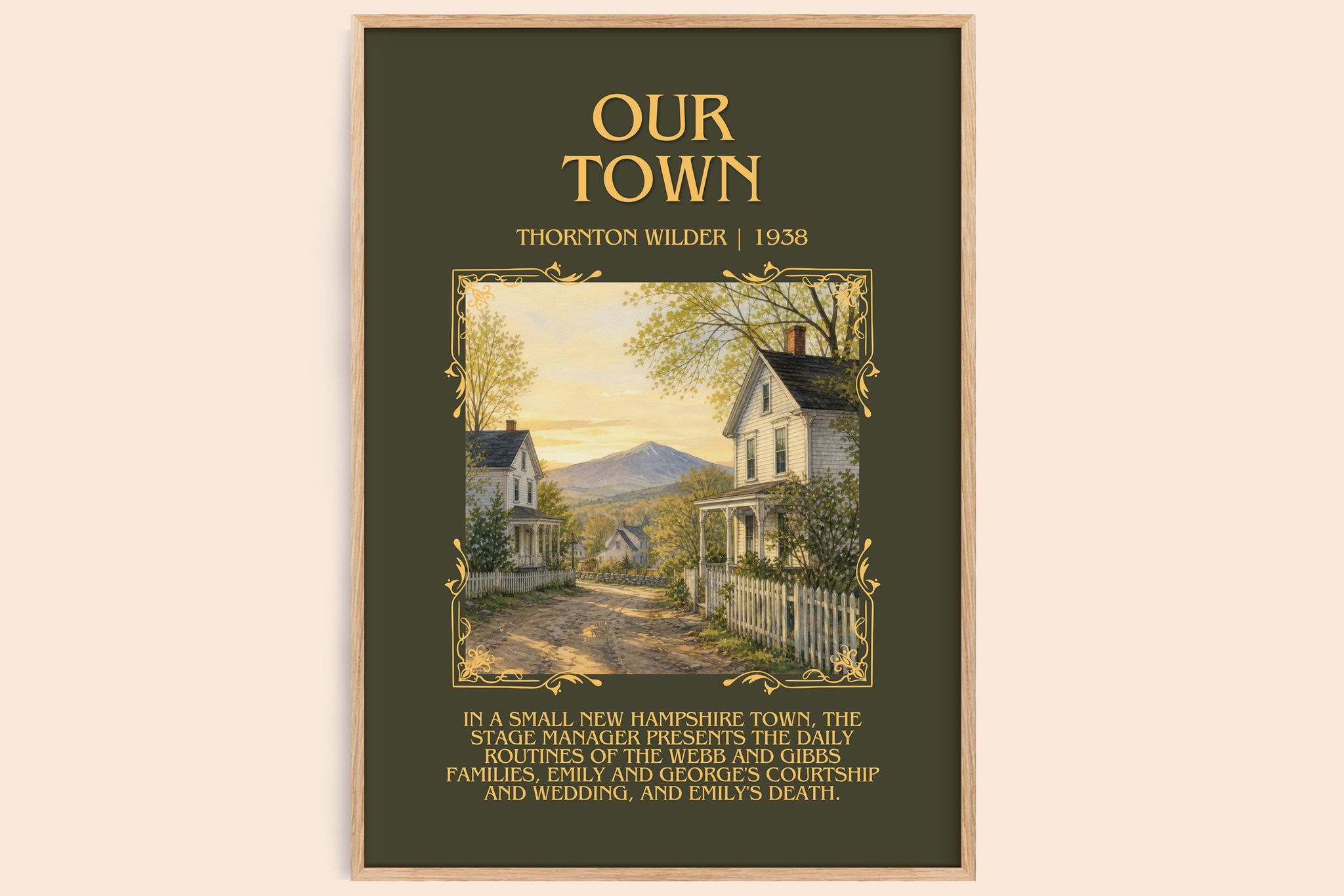 Our town Minimalist Book Poster by Thornton Wilder