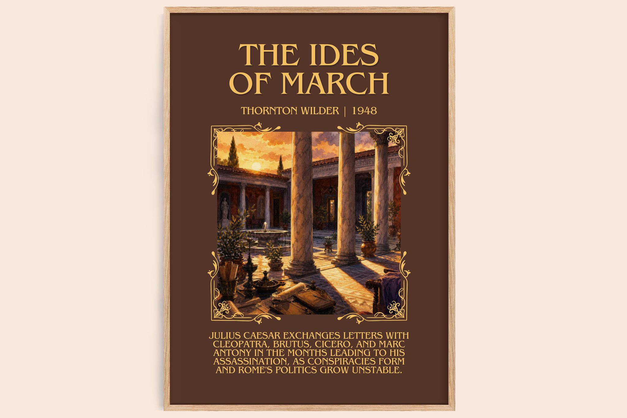 The Ides of March Minimalist Book Poster by Thornton Wilder