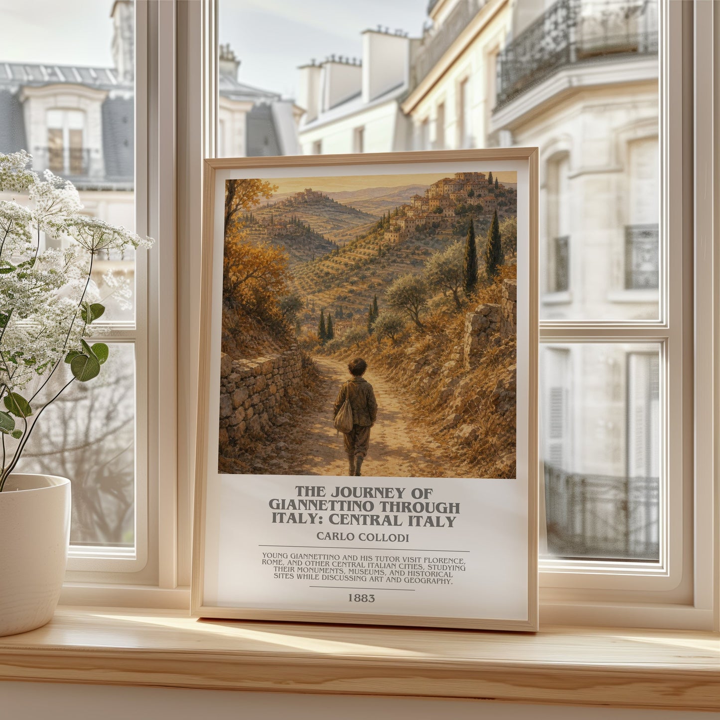 The Journey Of Giannettino Through Italy: Central Italy bookish poster colour and style options – Carlo Collodi book art