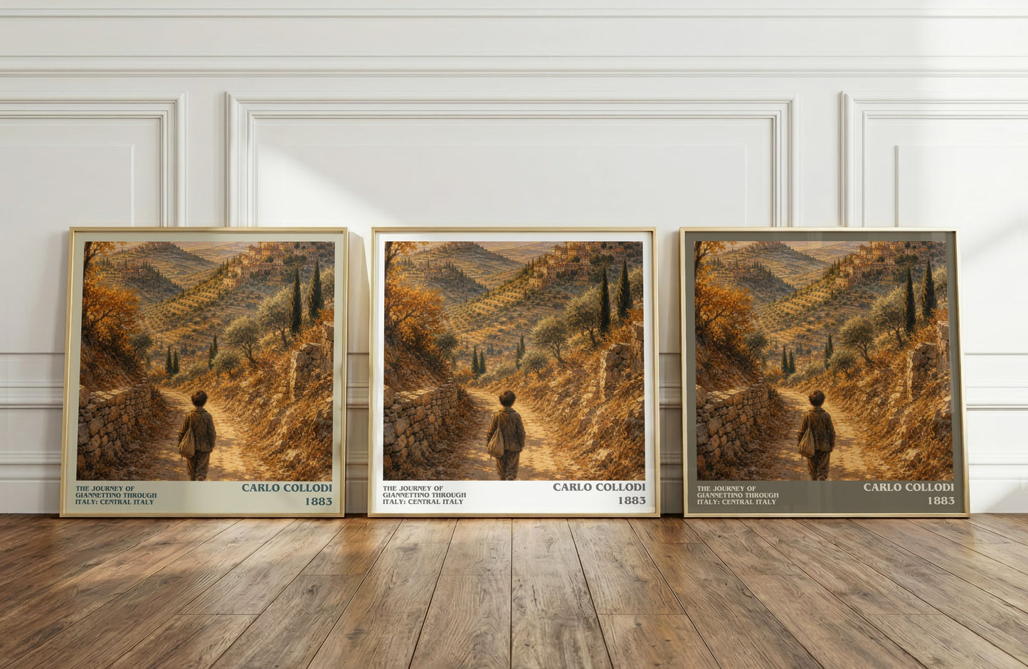 The Journey Of Giannettino Through Italy: Central Italy literary art print colour and style options – Carlo Collodi book art