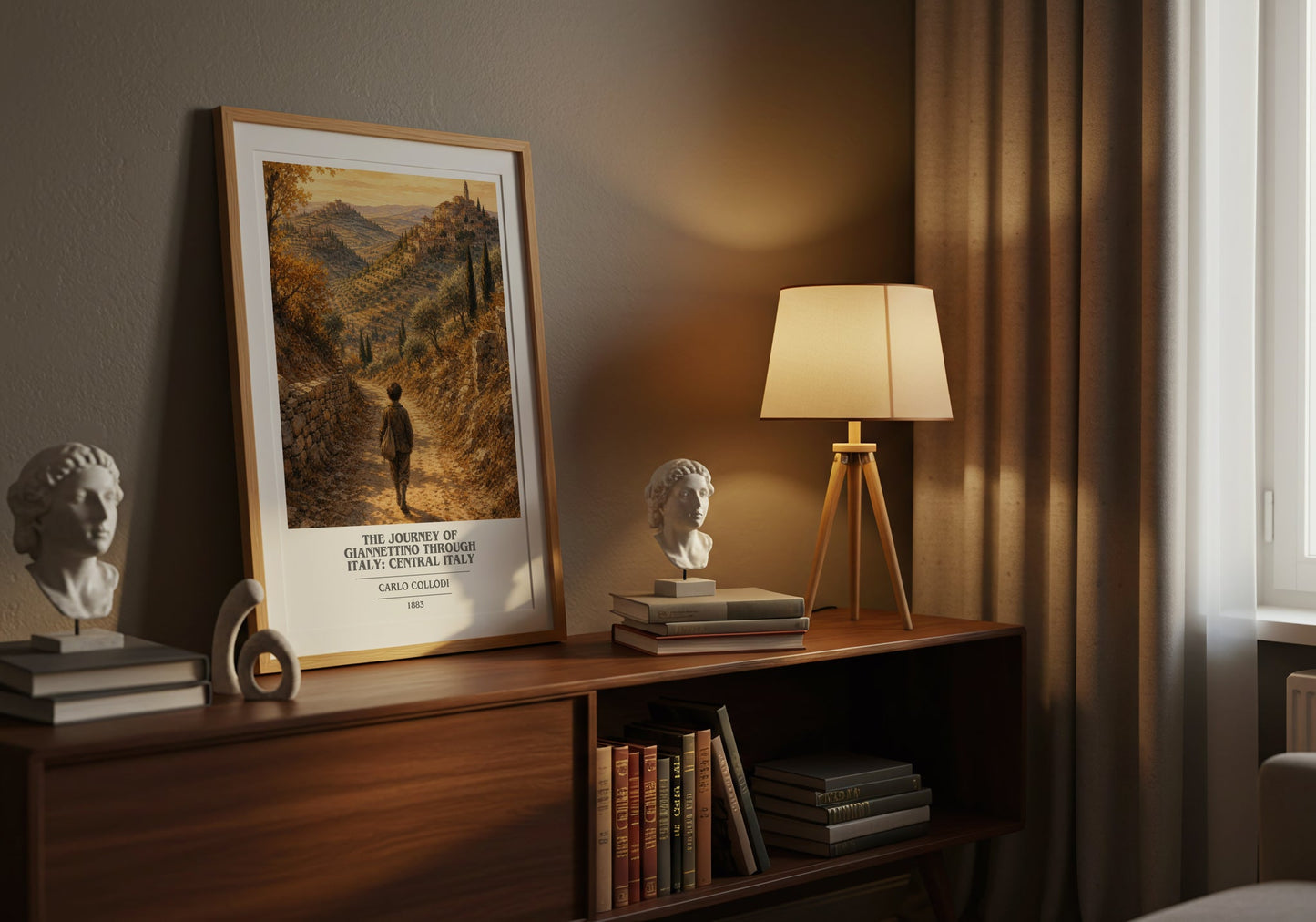 The Journey Of Giannettino Through Italy: Central Italy book cover book poster framed on wall – childrens wall art