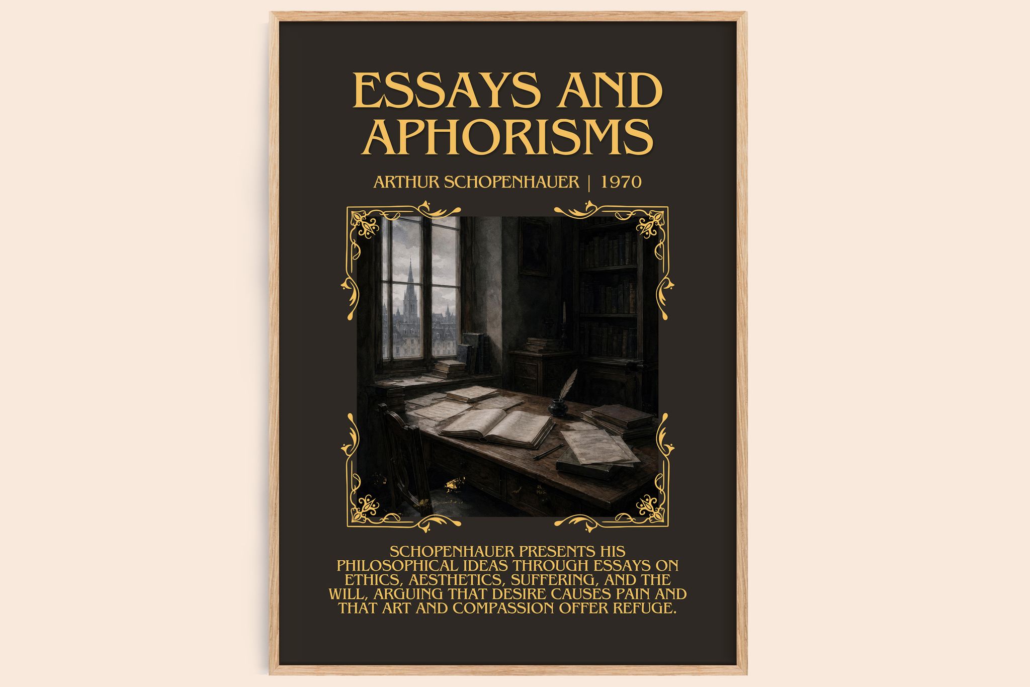 Essays and aphorisms Minimalist Book Poster by Arthur Schopenhauer