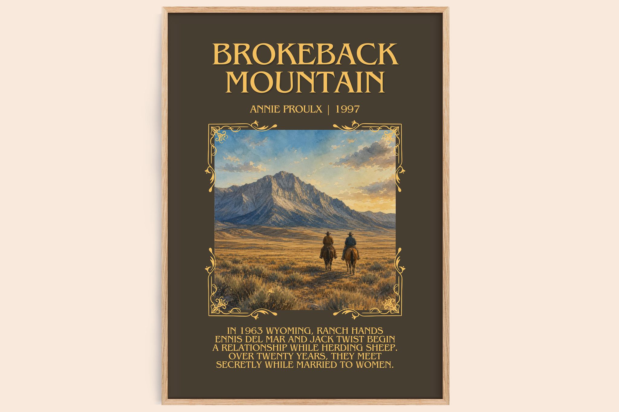 Brokeback Mountain Minimalist Book Poster by Annie Proulx