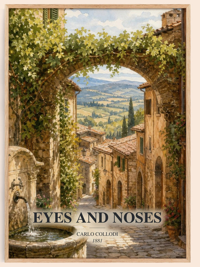 Eyes And Noses Book Watercolour Illustration by Carlo Collodi