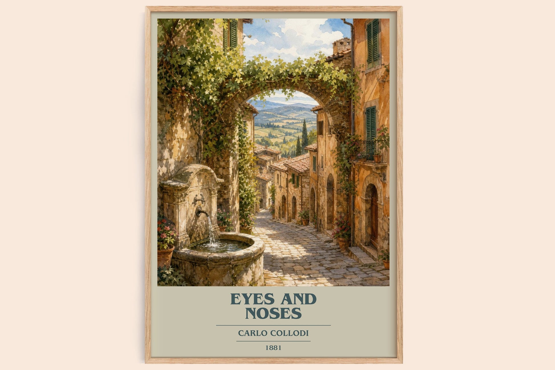 Eyes And Noses book cover book poster by Carlo Collodi – framed literary art print