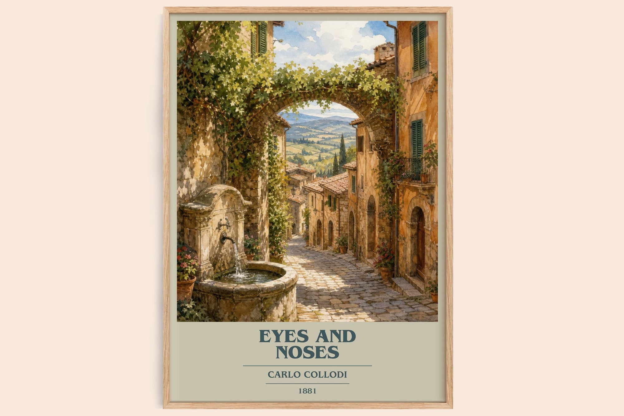 Eyes And Noses book cover book poster by Carlo Collodi – framed literary art print