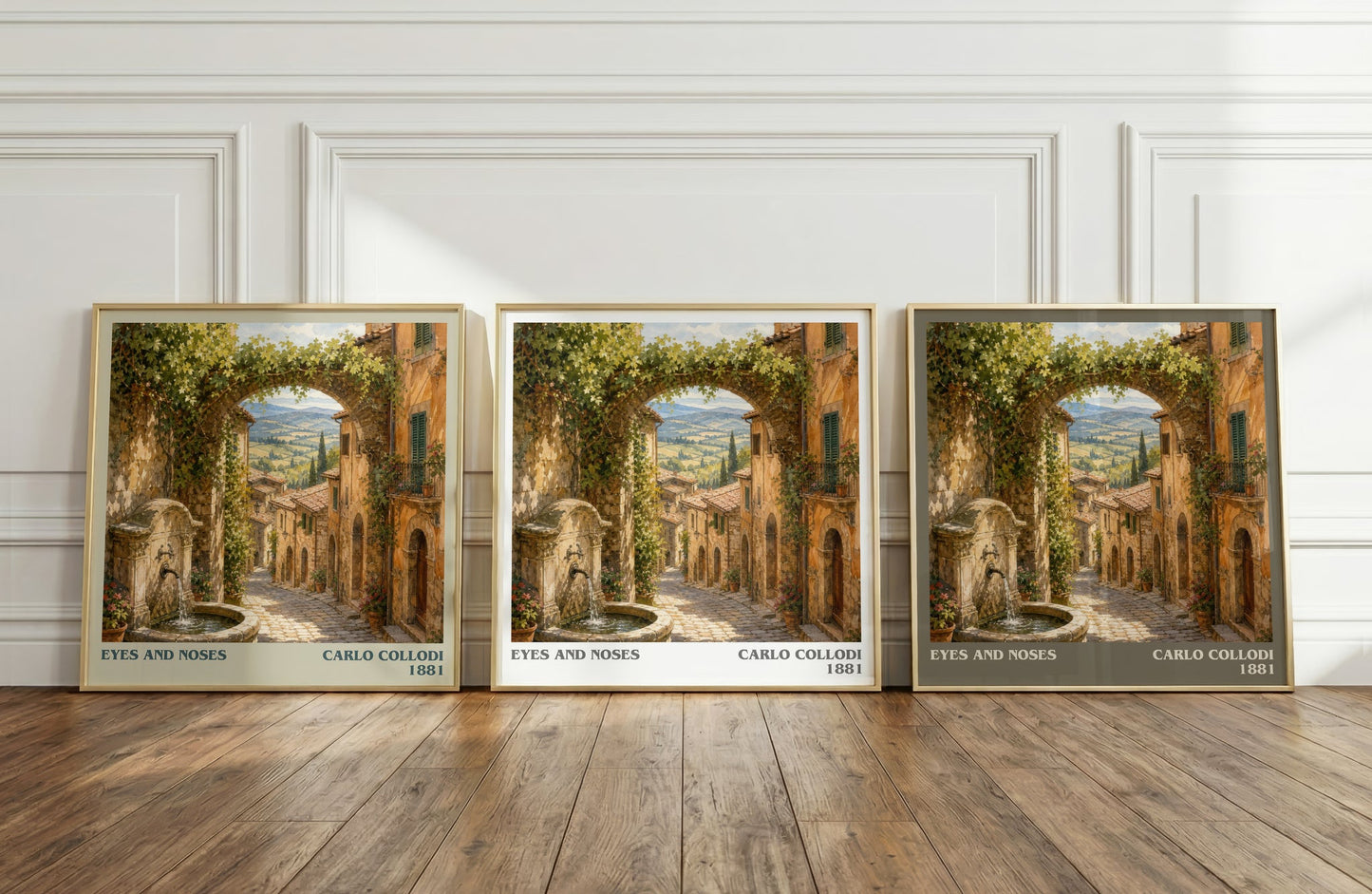 Eyes And Noses literary art print colour and style options – Carlo Collodi book art