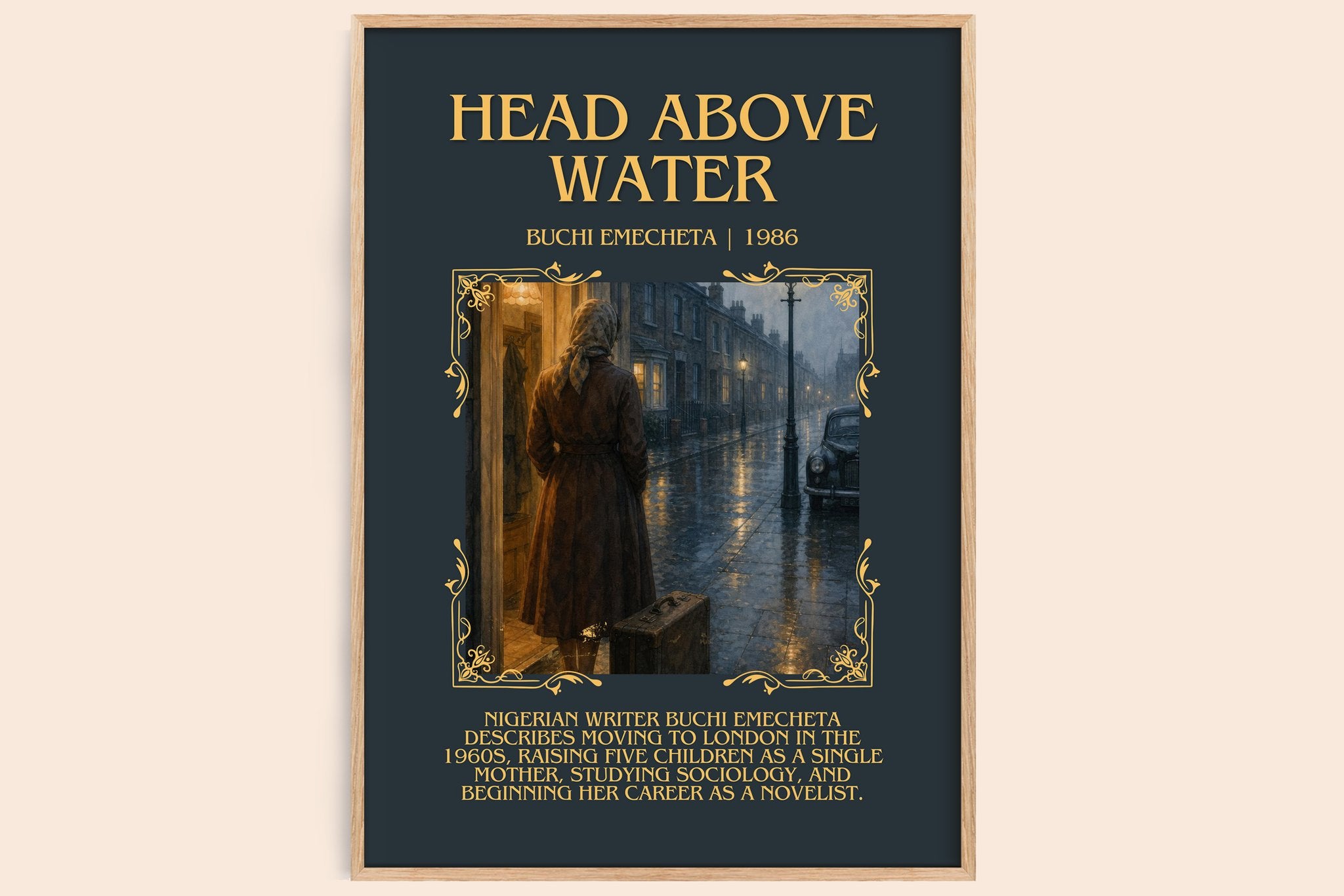 Head above water Minimalist Book Poster by Buchi Emecheta