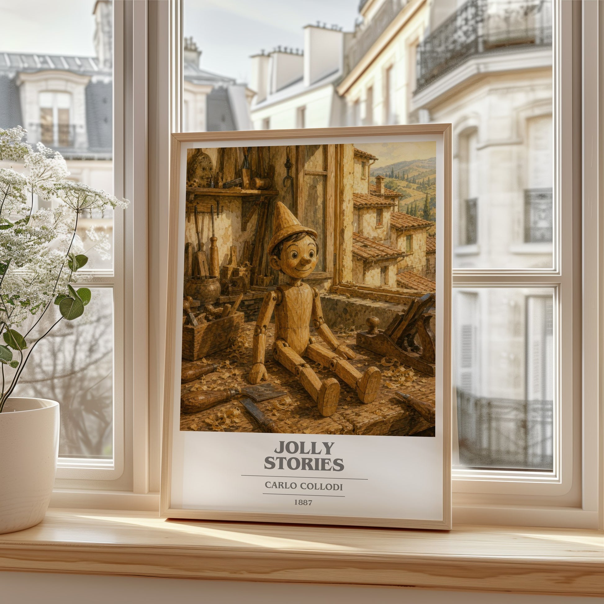 Jolly Stories book cover poster colour and style options – Carlo Collodi book art