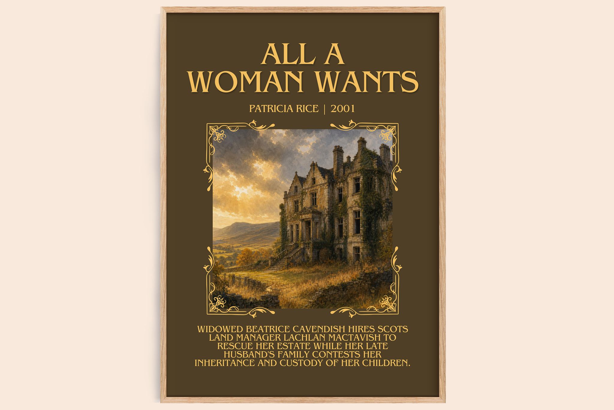 All a Woman Wants Minimalist Book Poster by Patricia Rice