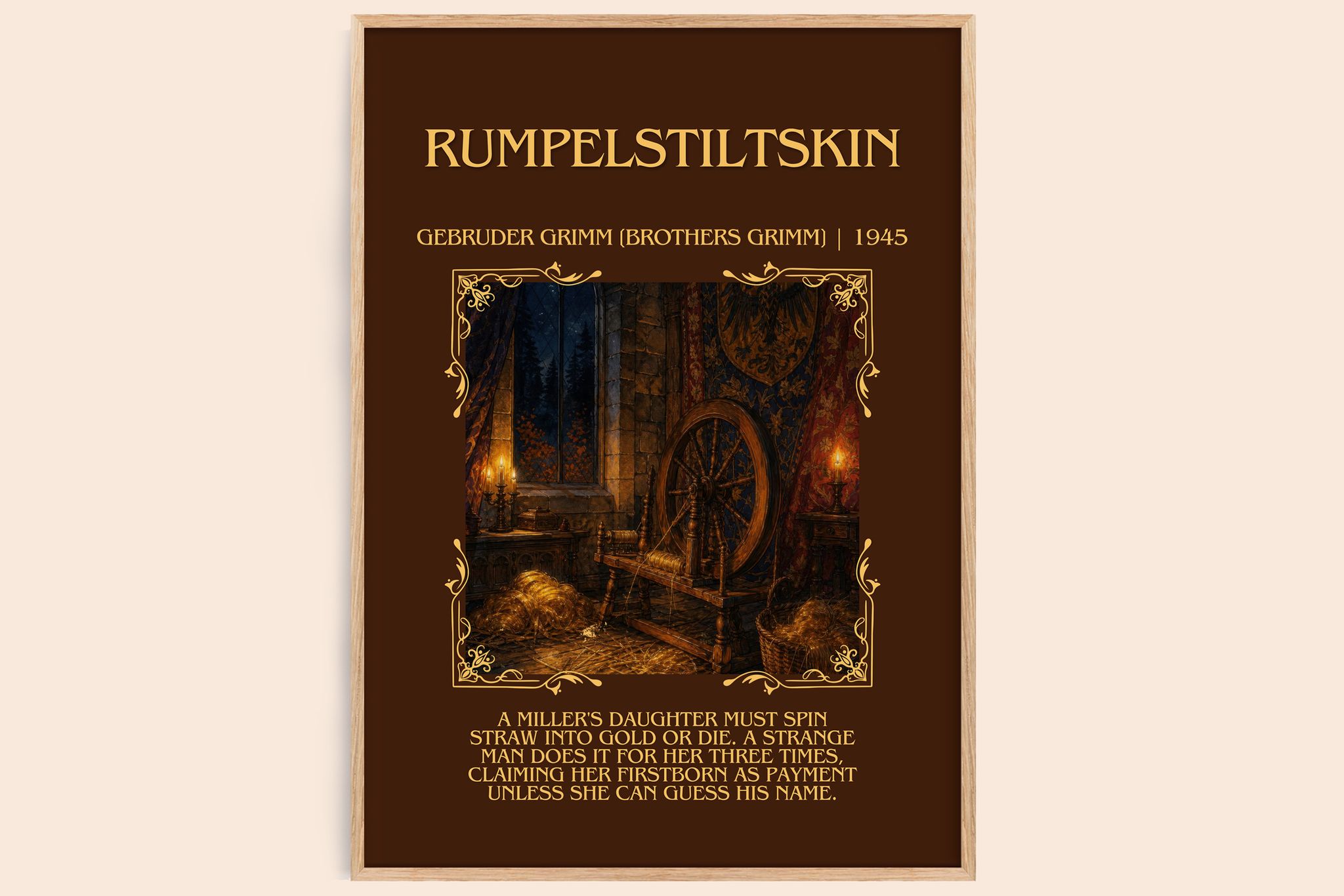Rumpelstiltskin Minimalist Book Poster by G. Grimm]