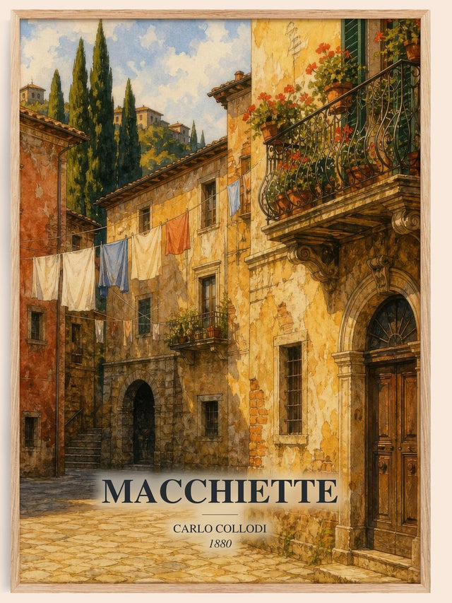 Macchiette Book Watercolour Illustration by Carlo Collodi