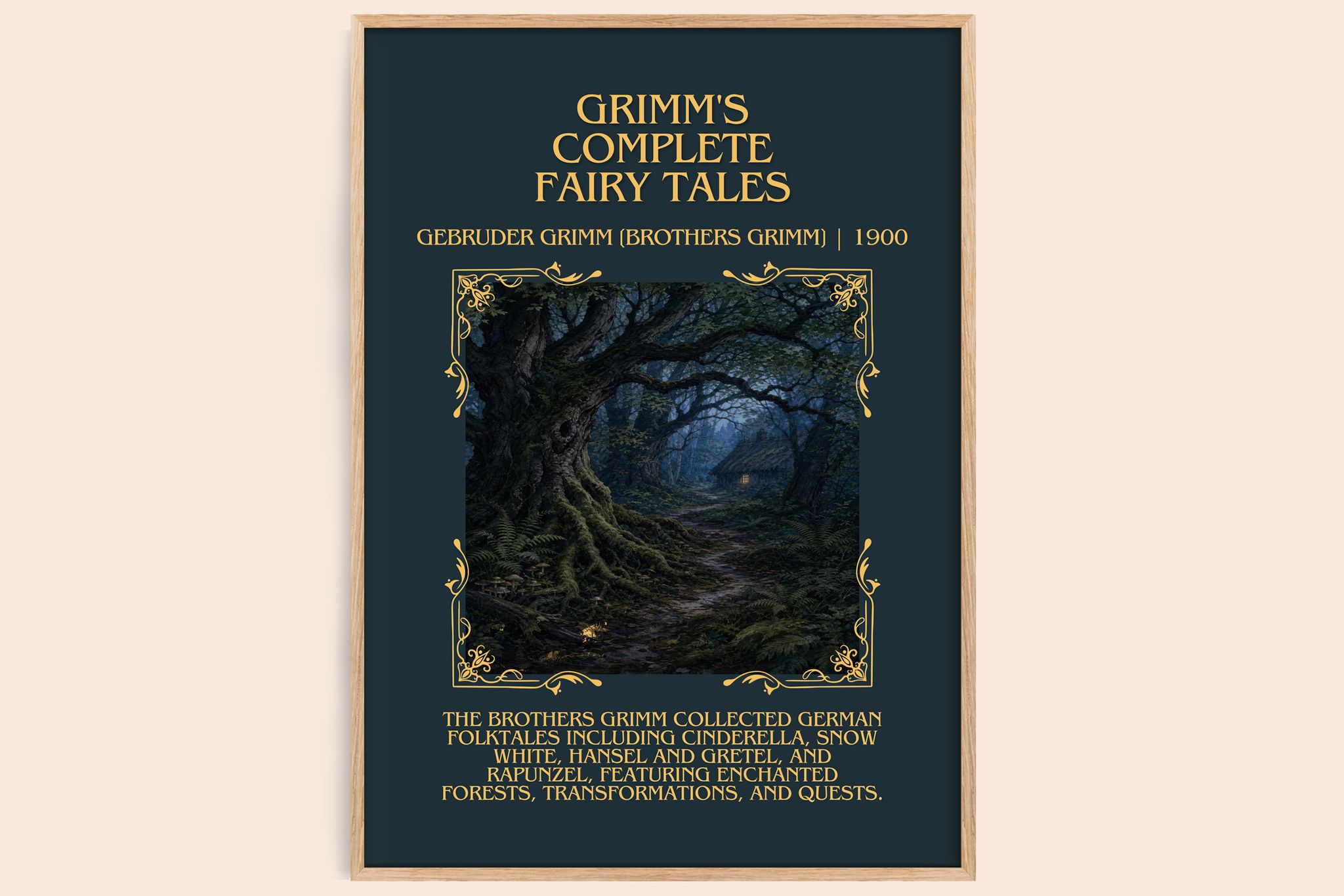 Grimm's Complete Fairy Tales Minimalist Book Poster by G. Grimm]