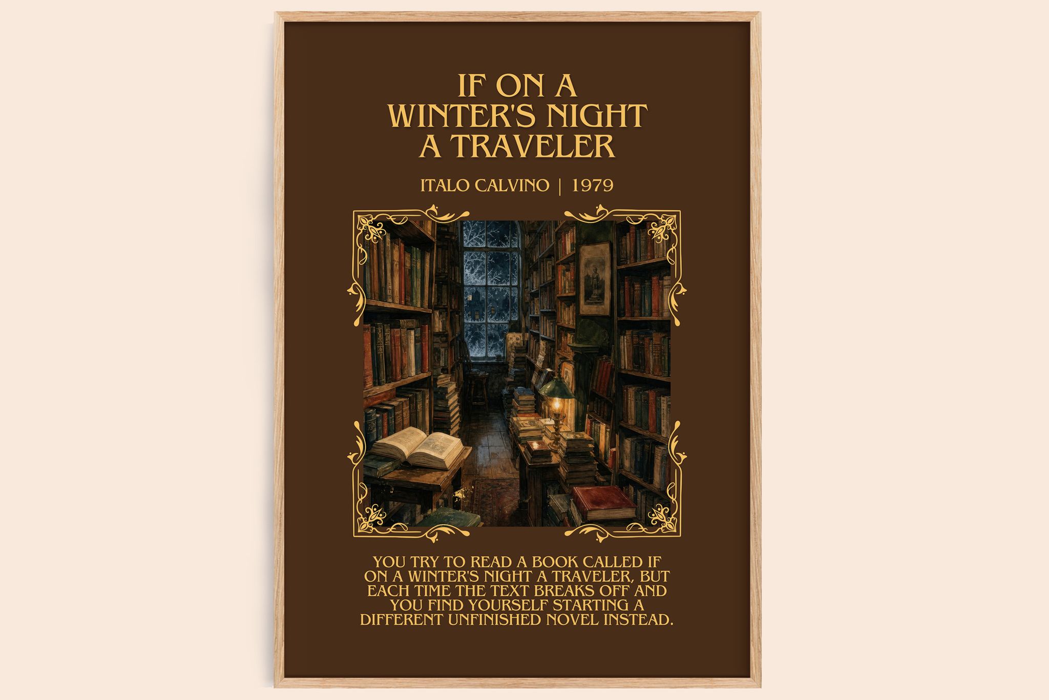 If on a Winter's Night a Traveler Minimalist Book Poster by I. Calvino