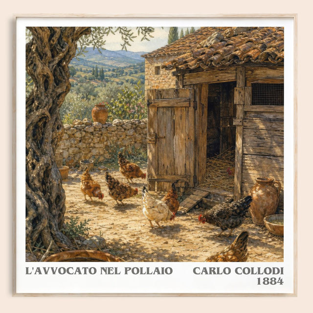 L'Avvocato Nel Pollaio Literary Art Print by Carlo Collodi