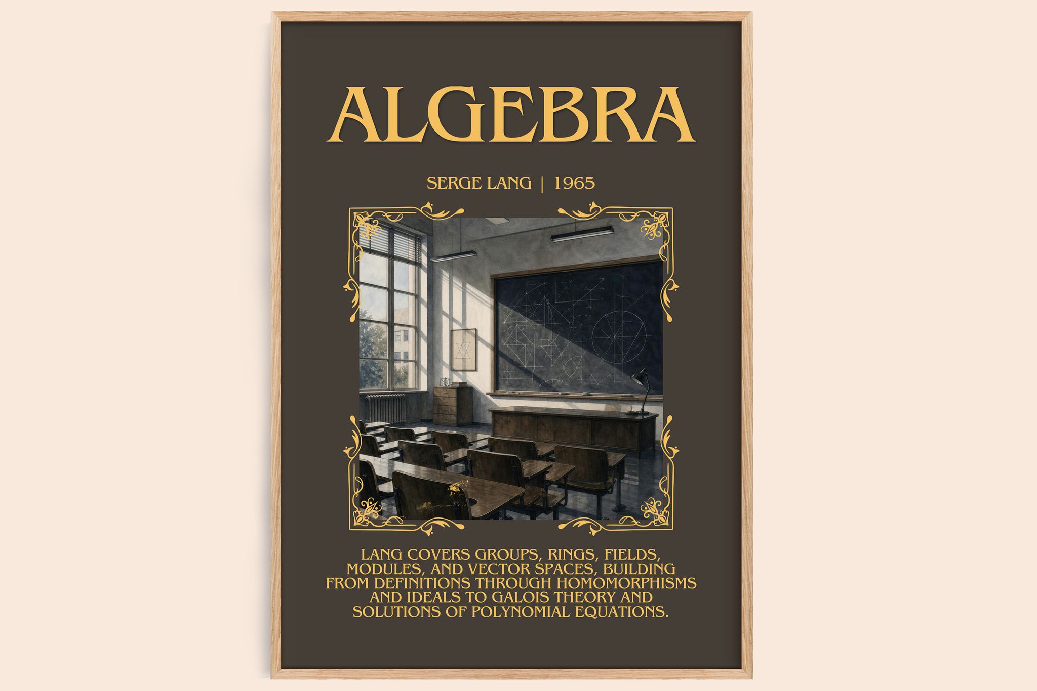 Algebra Minimalist Book Poster by Serge Lang