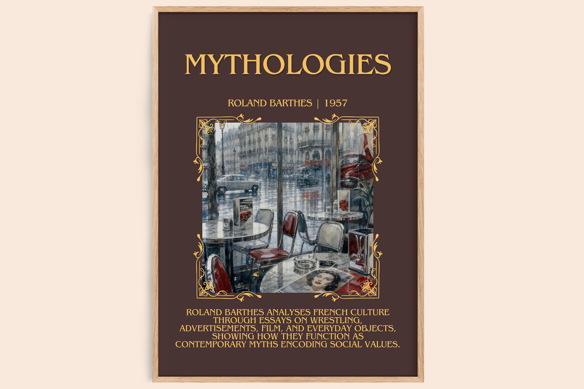 Mythologies Minimalist Book Poster by Roland Barthes