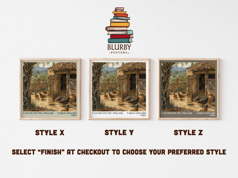 L'Avvocato Nel Pollaio literary print in frame leaning in hallway – childrens wall art