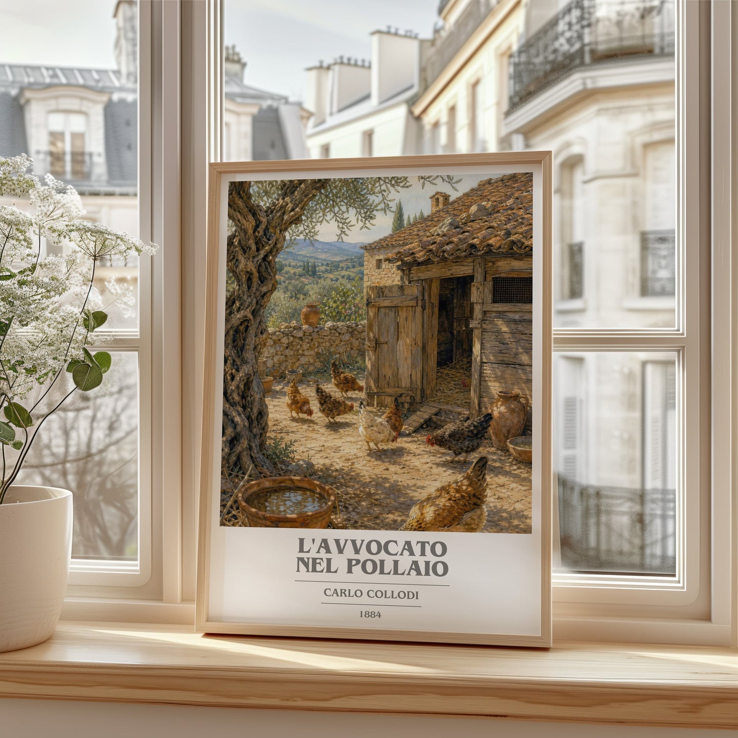 L'Avvocato Nel Pollaio book cover poster colour and style options – Carlo Collodi book art