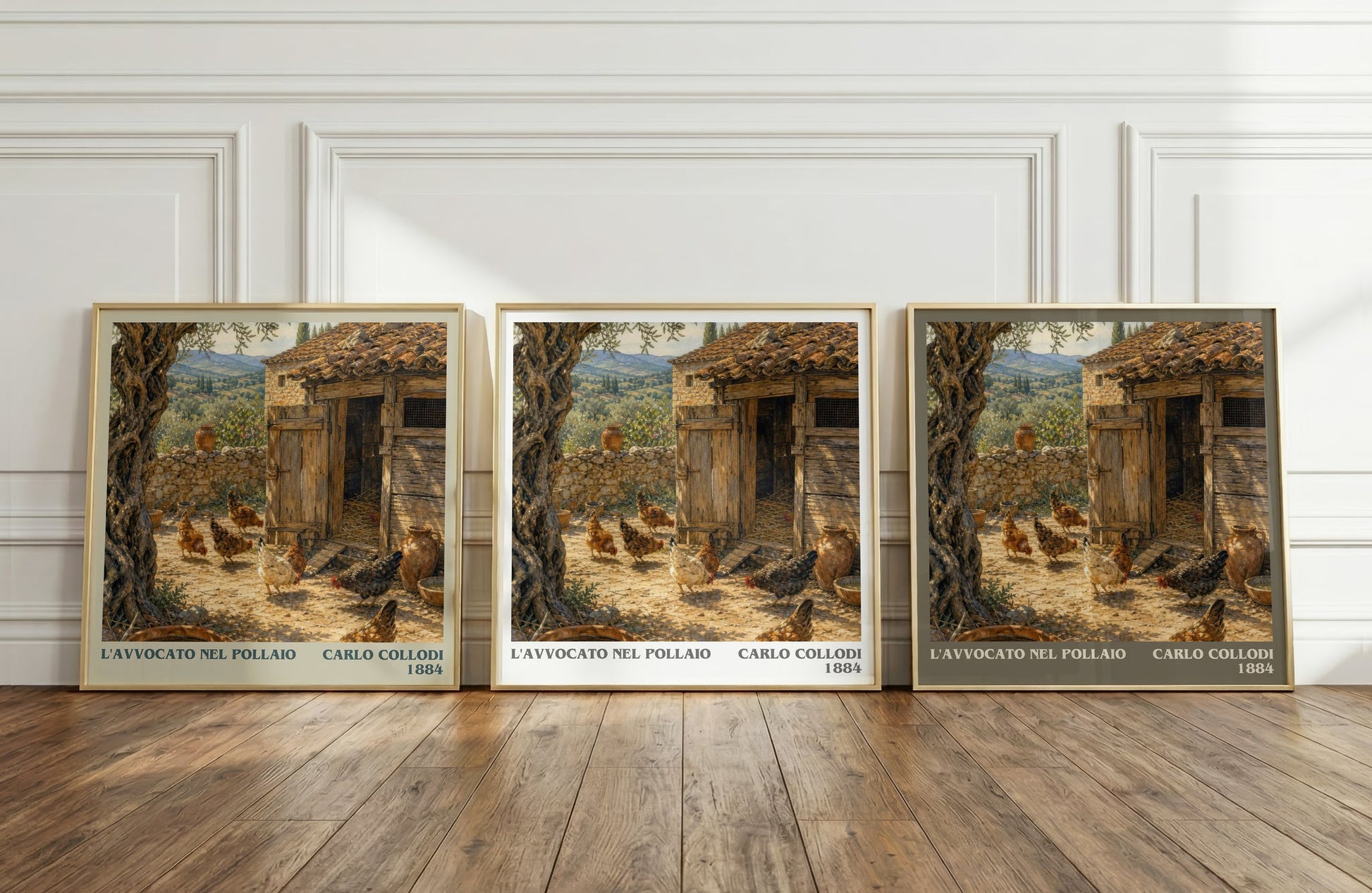 L'Avvocato Nel Pollaio literary art print colour and style options – Carlo Collodi book art