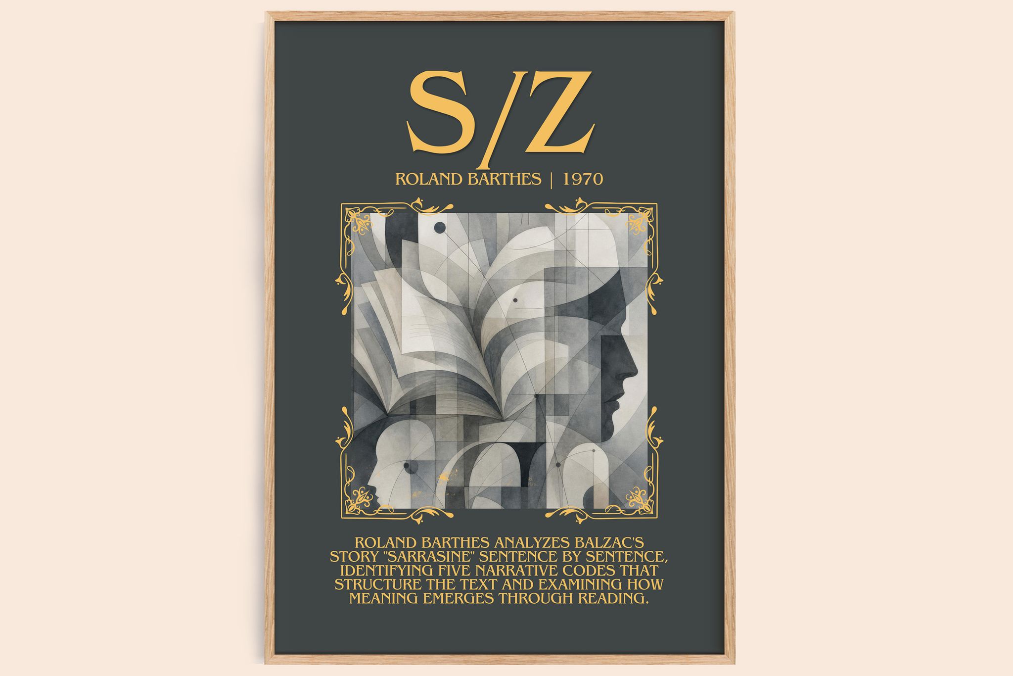 S/Z Minimalist Book Poster by Roland Barthes