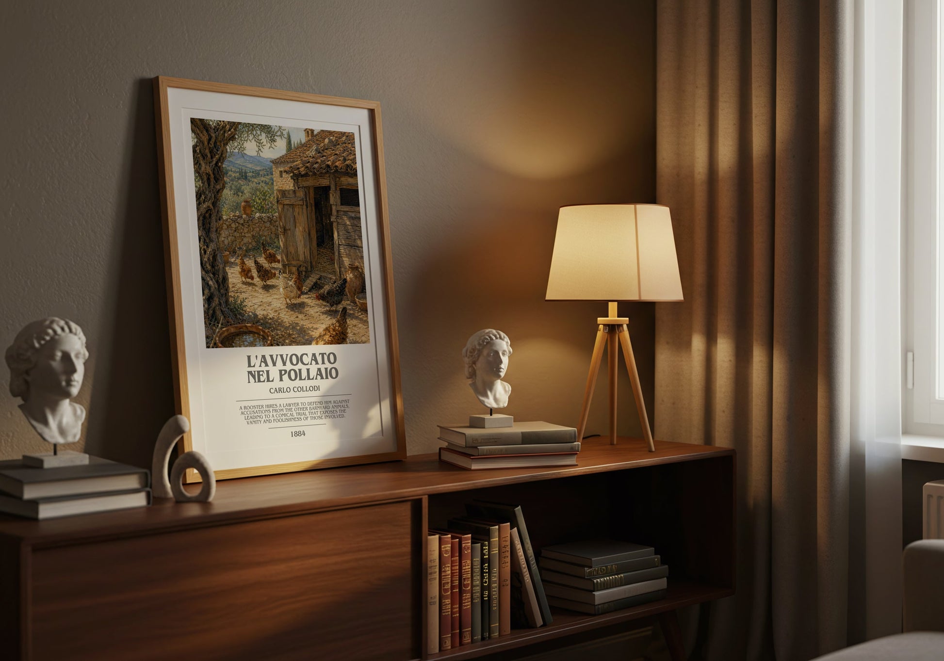 L'Avvocato Nel Pollaio bookish book poster framed on wall – childrens wall art