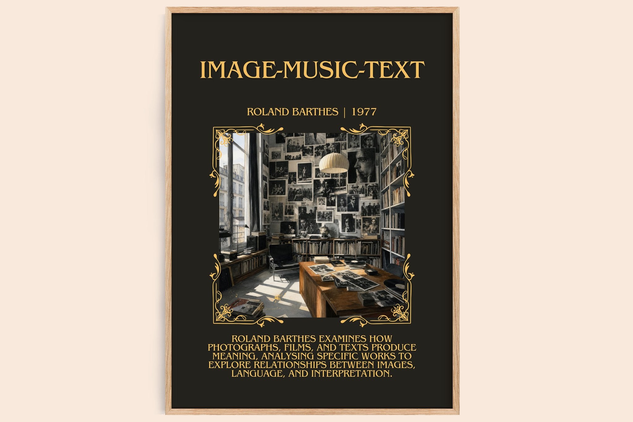 Image-Music-Text Minimalist Book Poster by Roland Barthes
