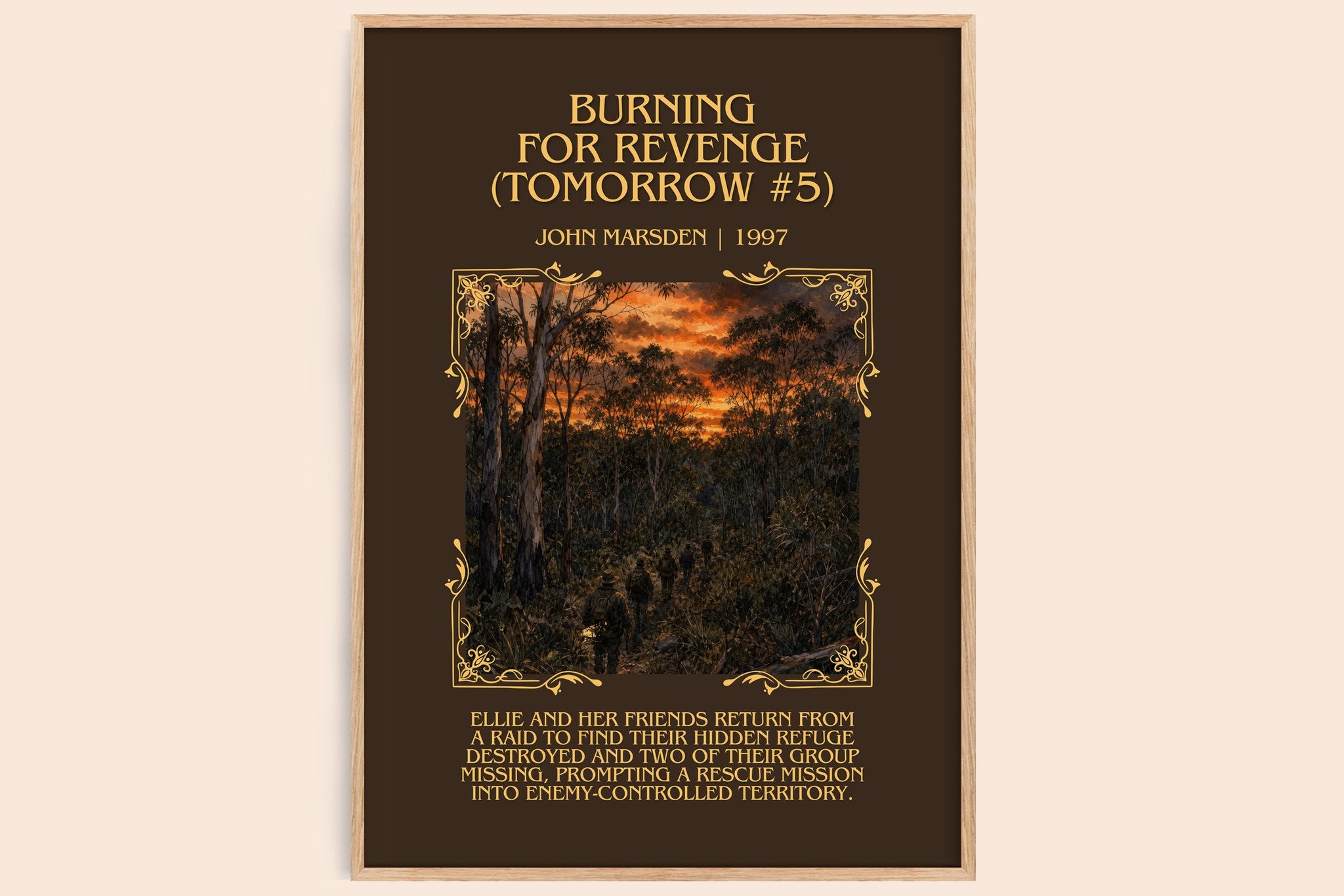 Burning for revenge (Tomorrow #5) Minimalist Book Poster by J. Marsden