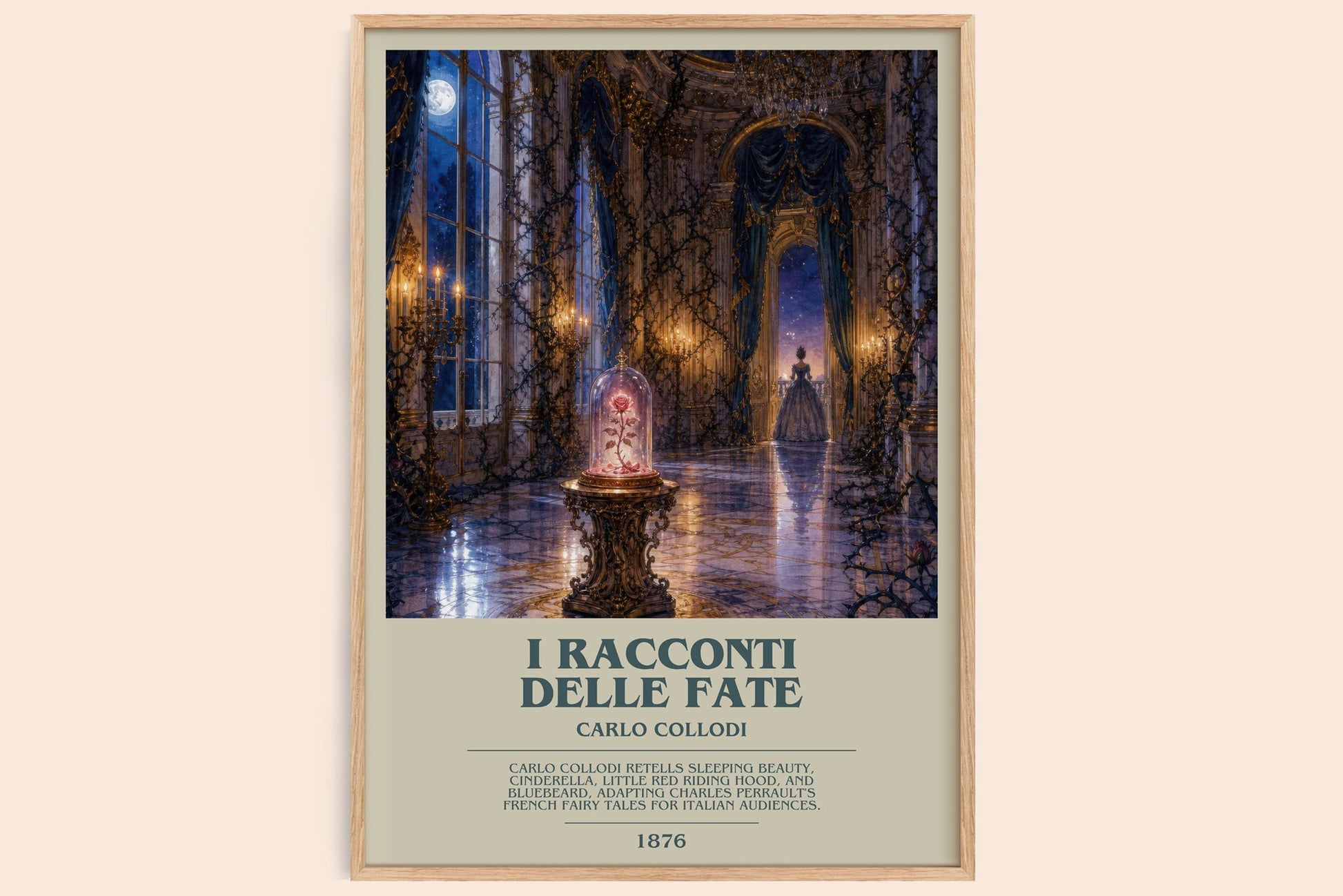 I Racconti Delle Fate bookish book poster by Carlo Collodi – framed literary art print