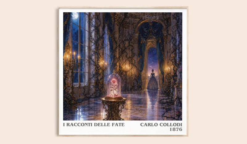 I Racconti Delle Fate literary book poster by Carlo Collodi – framed literary art print