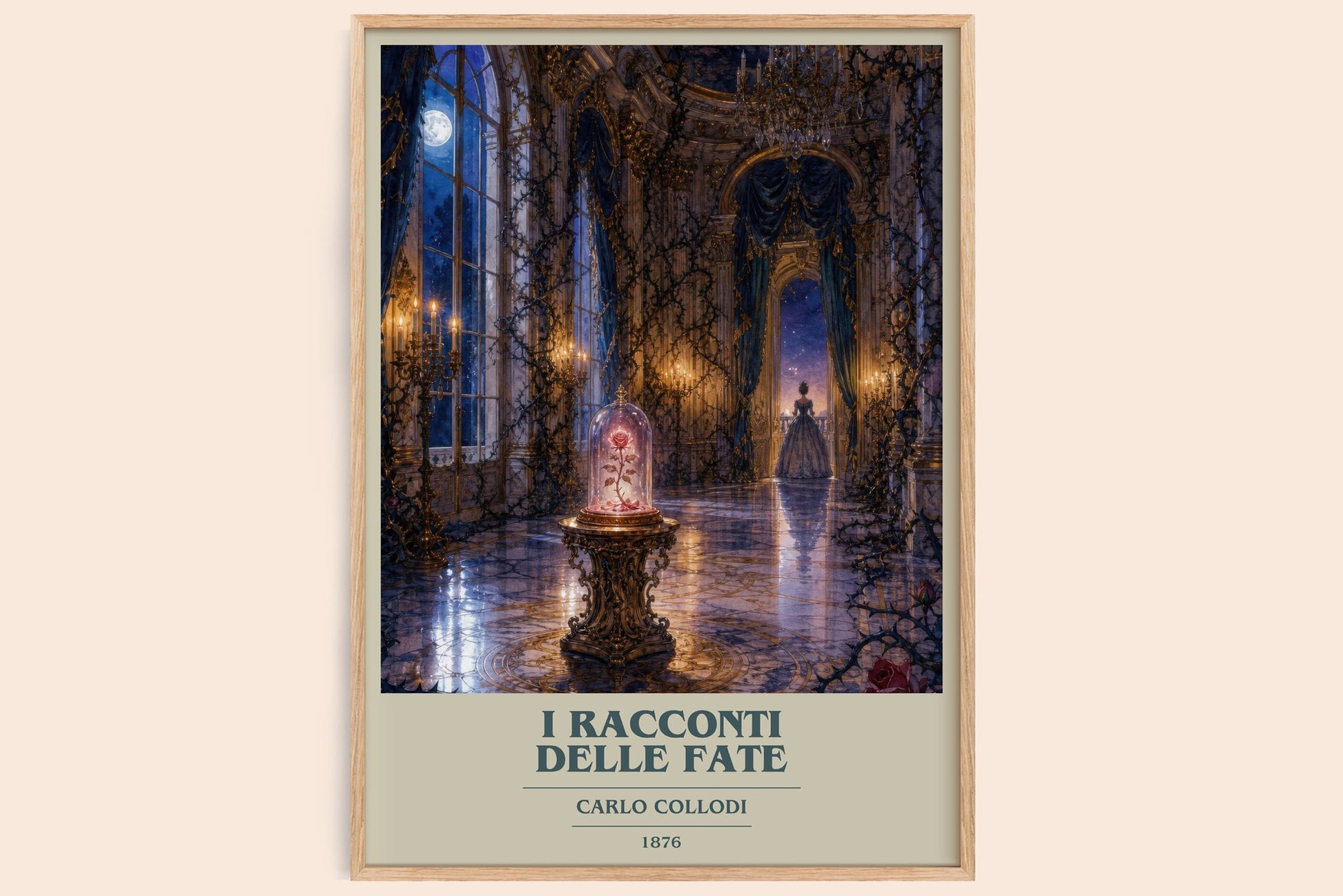I Racconti Delle Fate book cover book poster by Carlo Collodi – framed literary art print