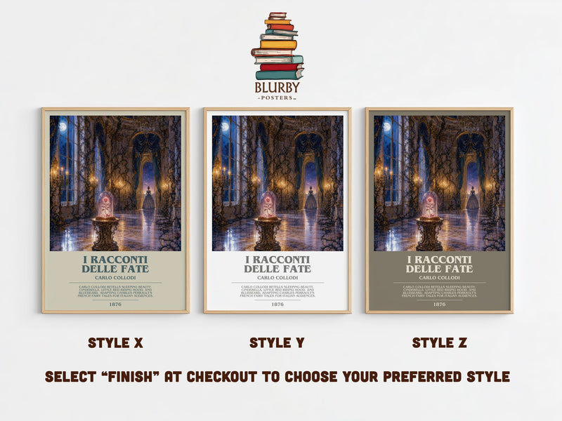 I Racconti Delle Fate bookish print in frame leaning in hallway – childrens wall art