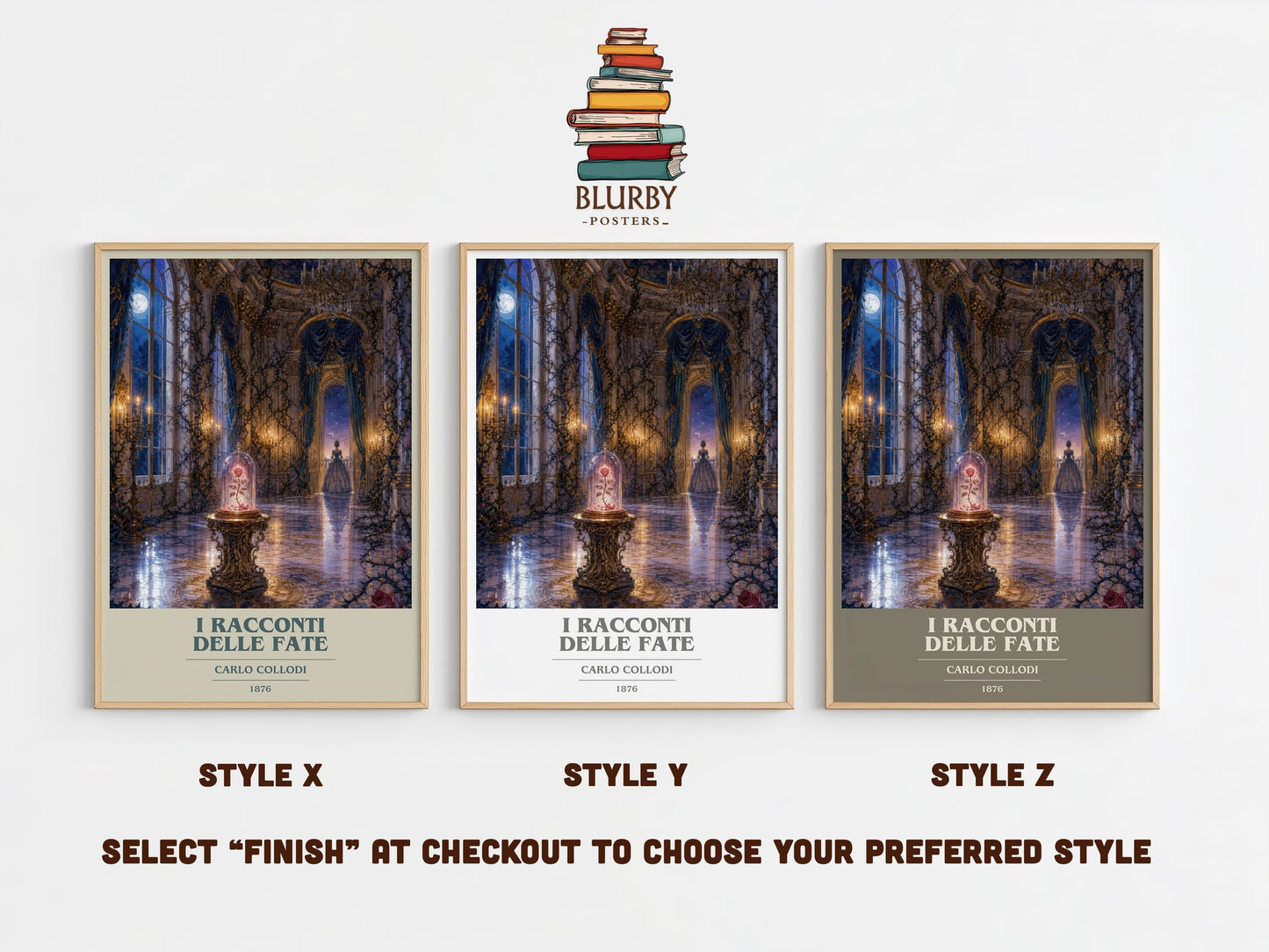 I Racconti Delle Fate book cover print in frame leaning in hallway – childrens wall art
