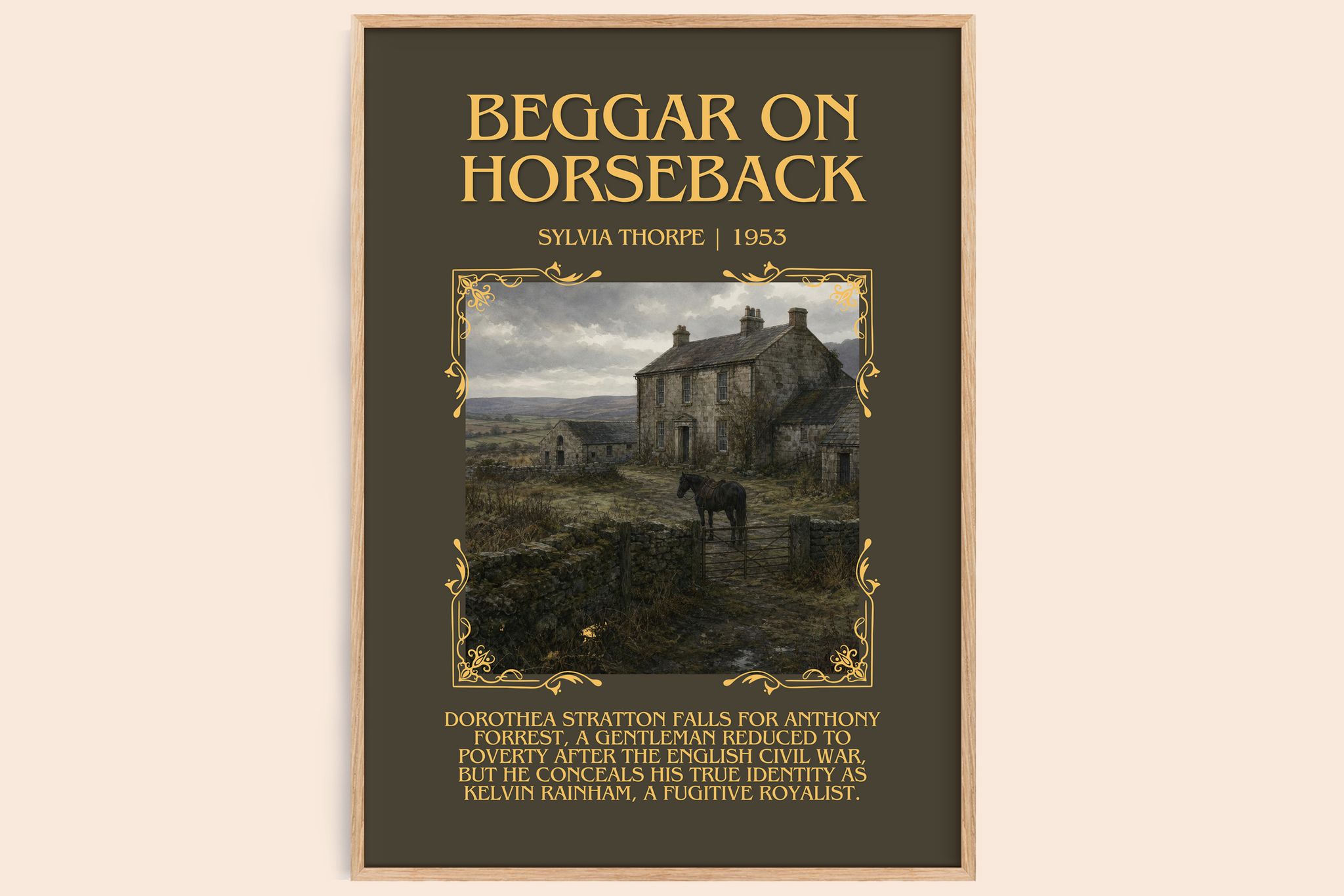 Beggar on Horseback Minimalist Book Poster by Sylvia Thorpe