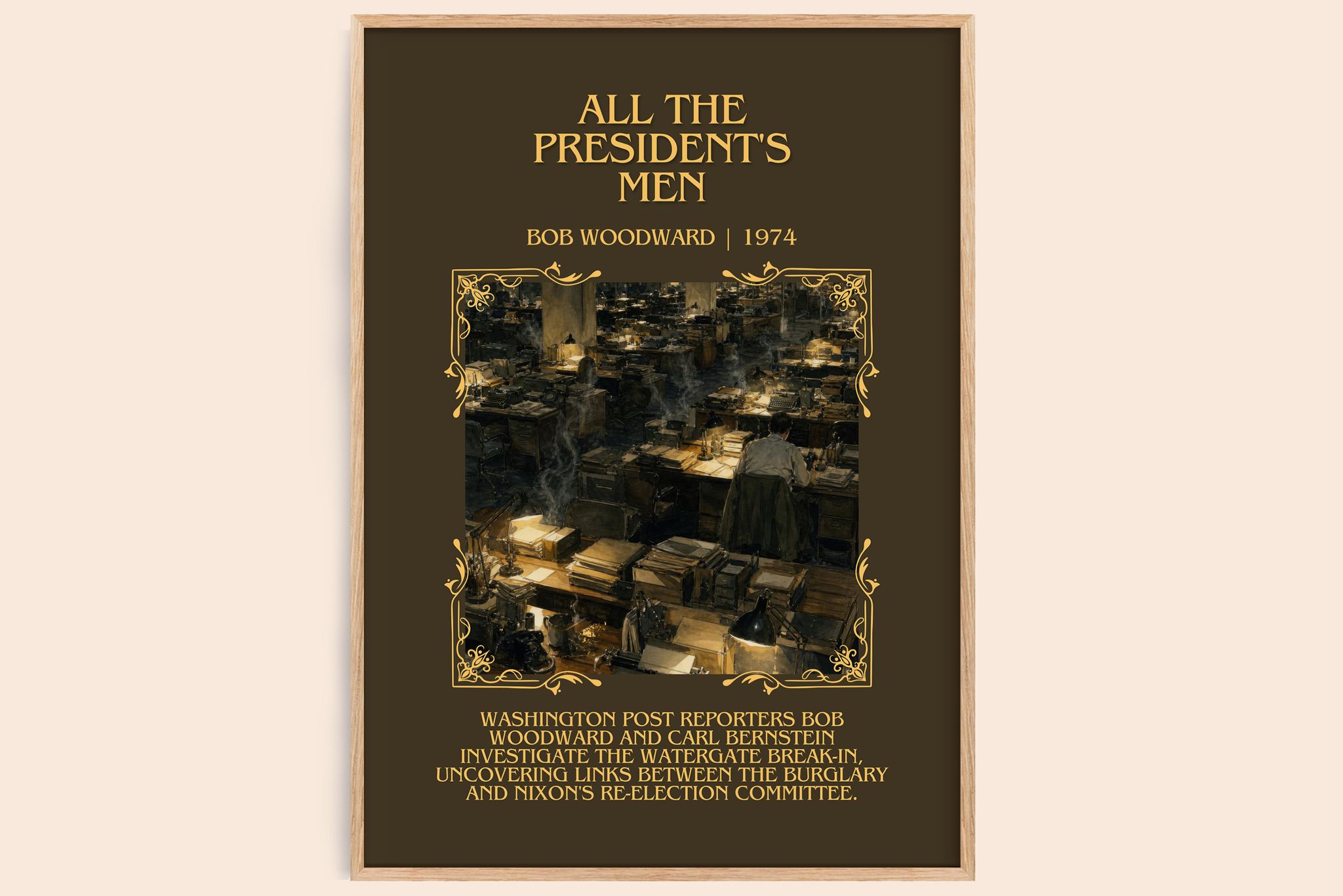 All the President's Men Minimalist Book Poster by Bob Woodward