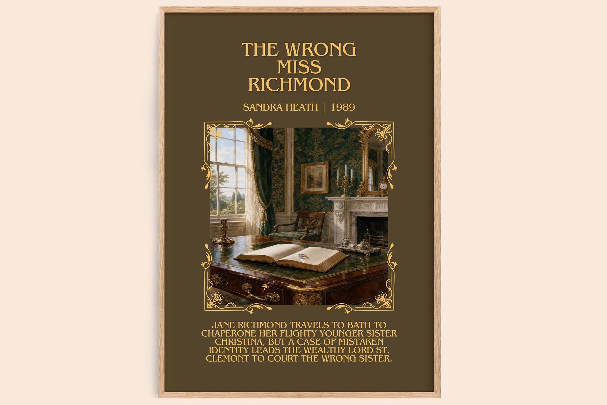 The Wrong Miss Richmond Minimalist Book Poster by Sandra Heath
