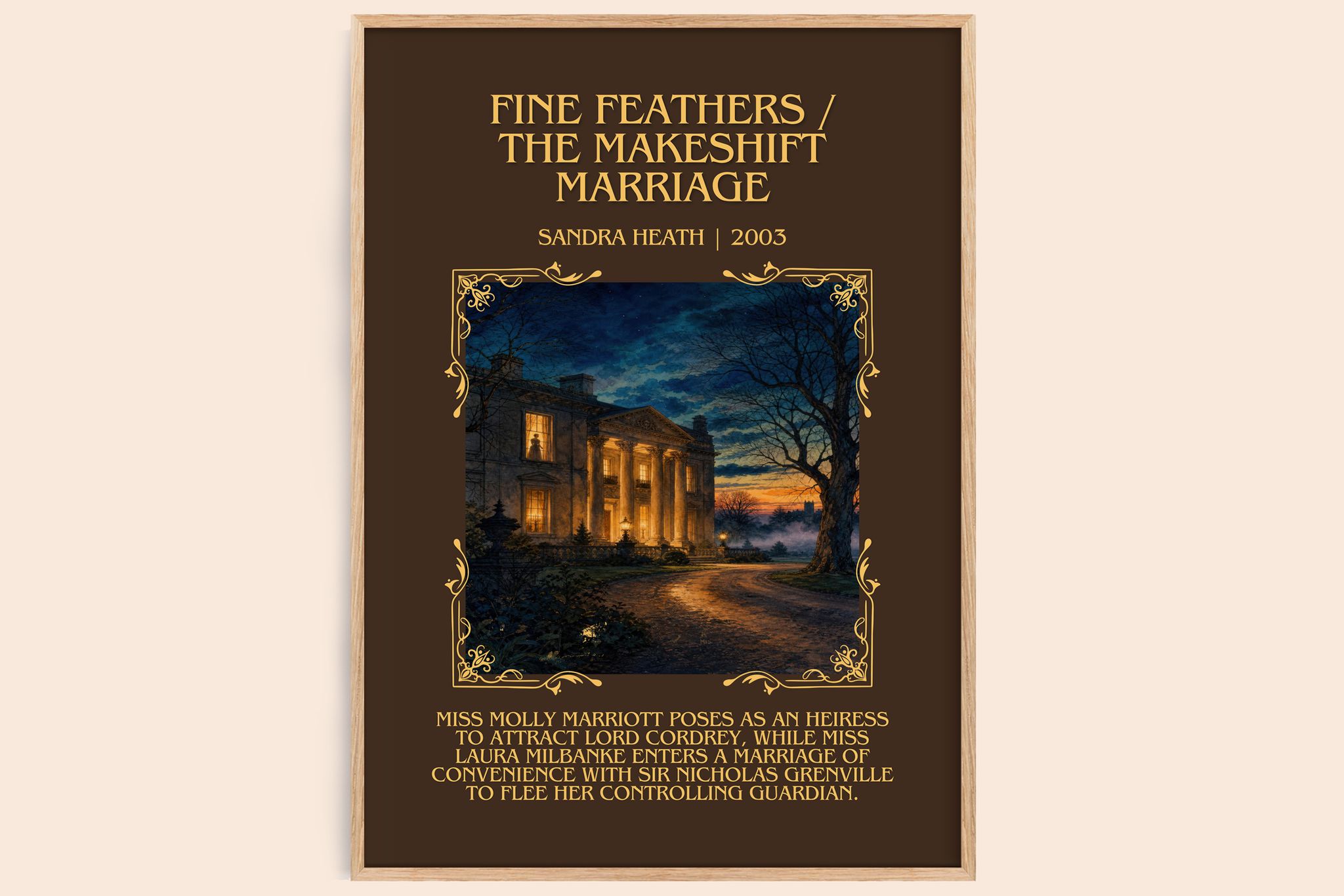 Fine Feathers / The Makeshift Marriage Minimalist Book Poster by Sandra Heath