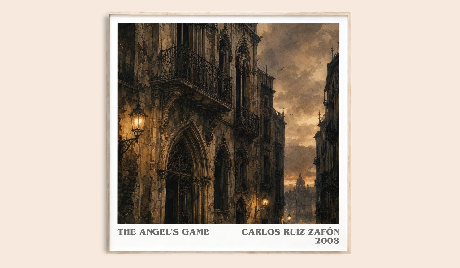 The Angel'S Game literary book poster by Carlos Ruiz Zafón – framed literary art print