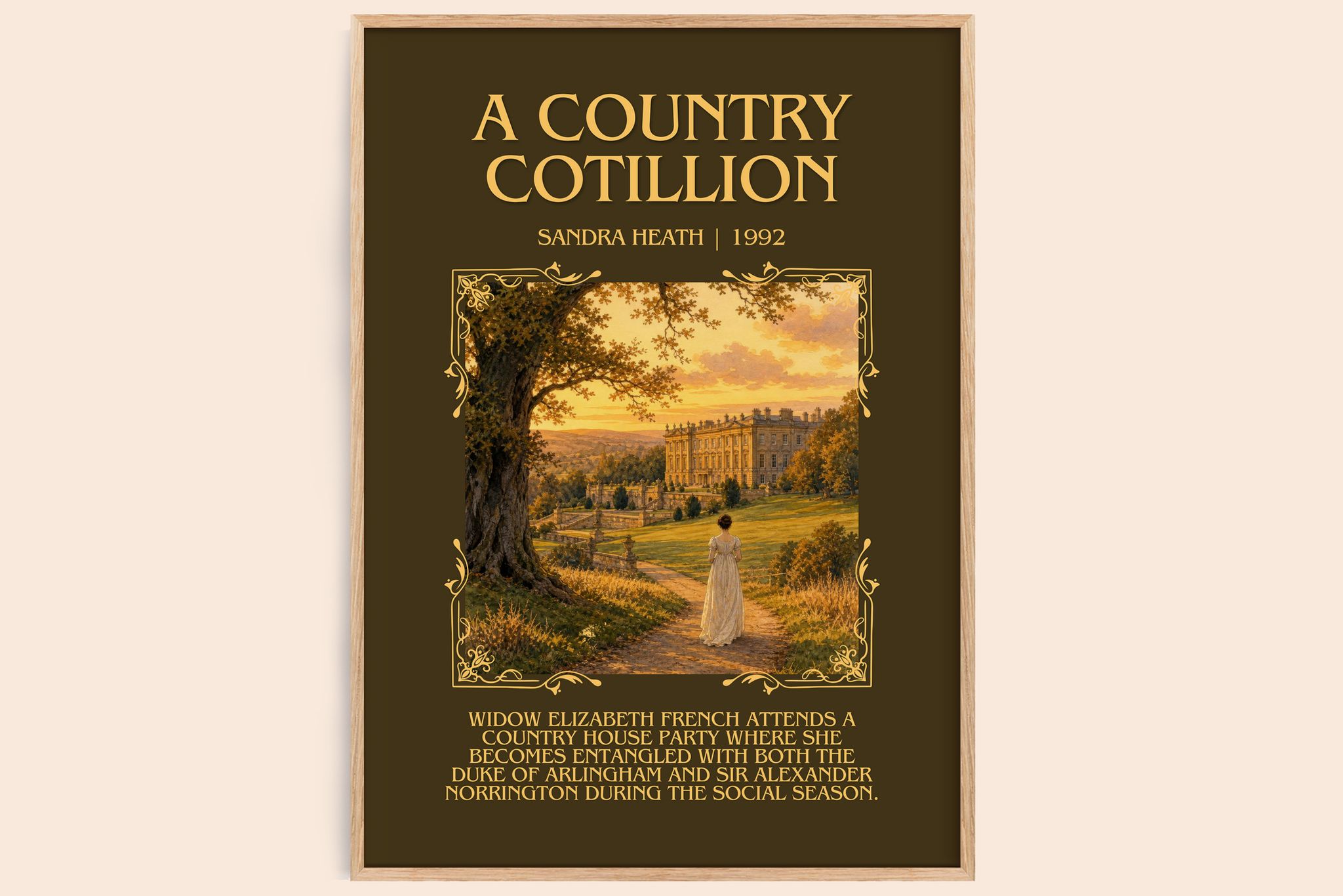 A Country Cotillion Minimalist Book Poster by Sandra Heath
