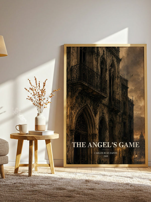 The Angel'S Game watercolour print in frame leaning in hallway – mystery wall art