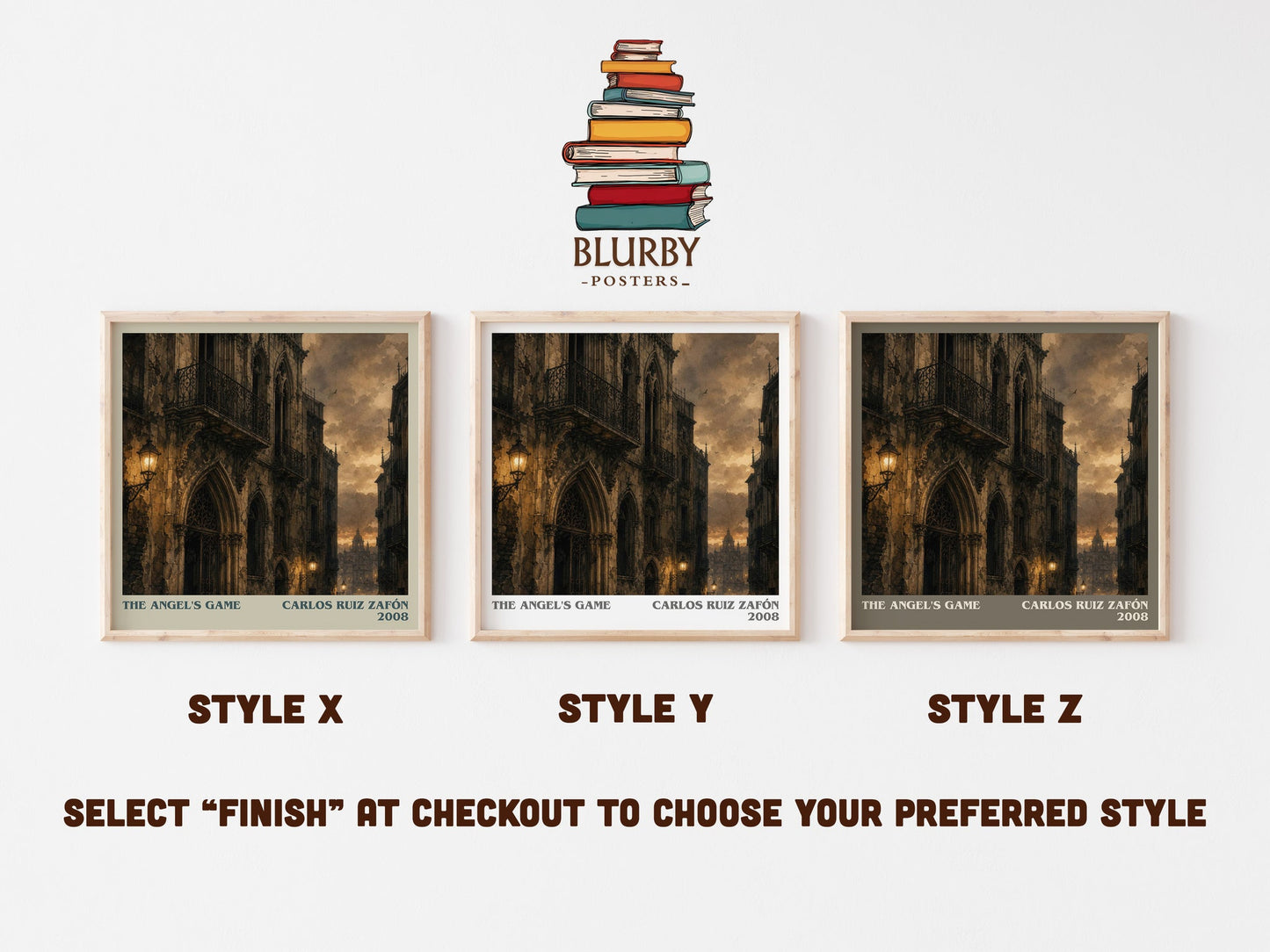 The Angel'S Game literary print in frame leaning in hallway – mystery wall art