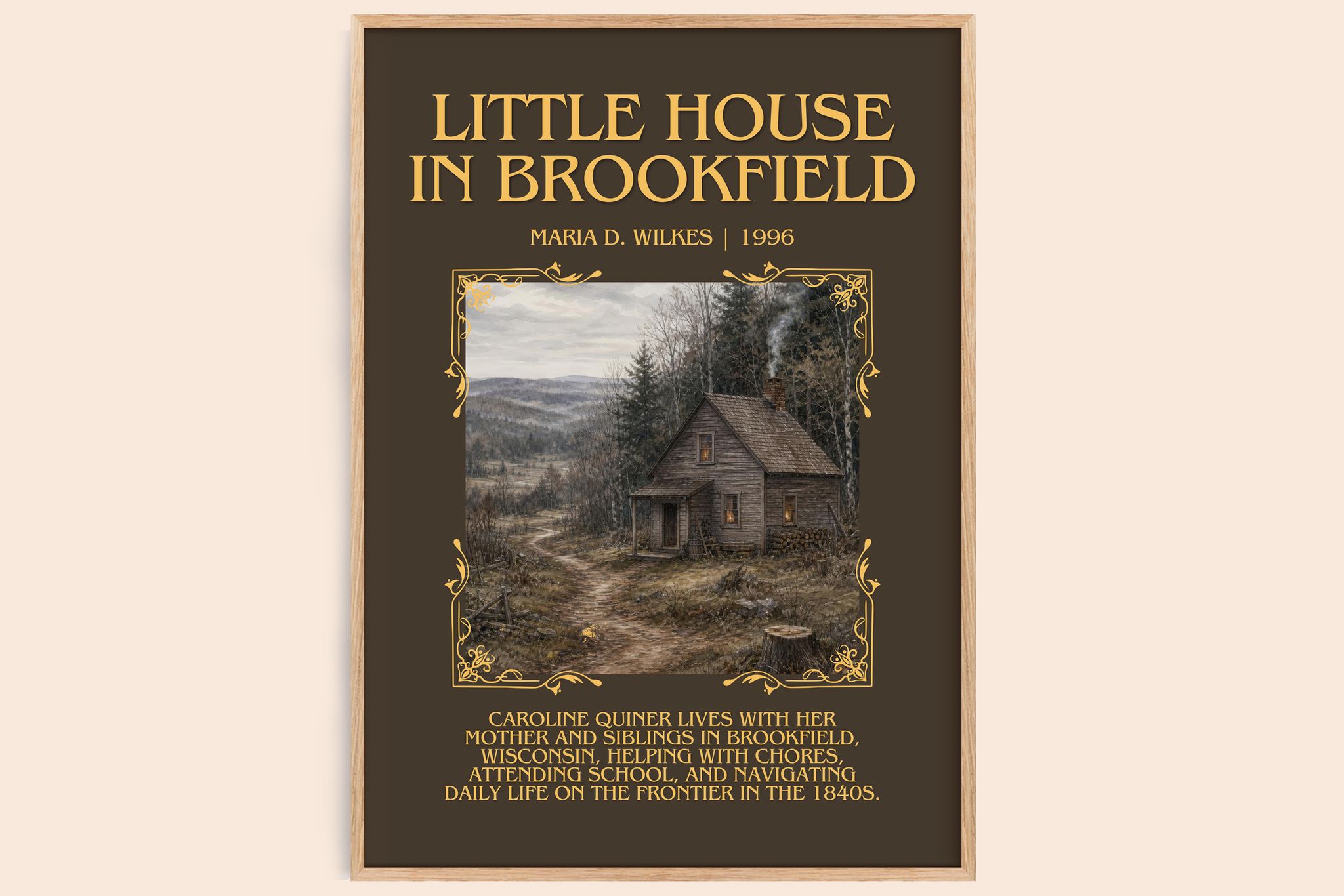 Little house in Brookfield Minimalist Book Poster by Maria D. Wilkes