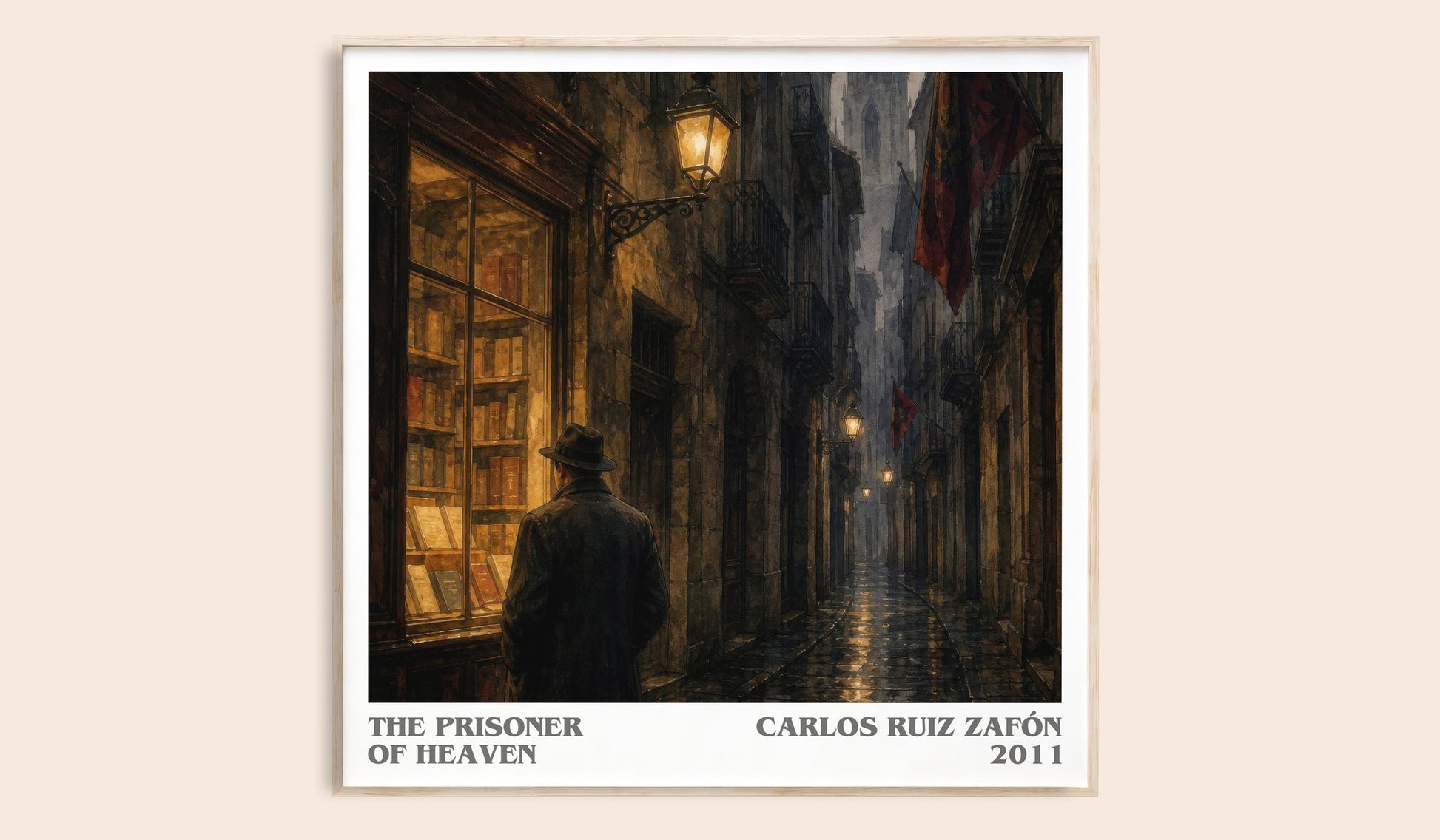 The Prisoner Of Heaven literary book poster by Carlos Ruiz Zafón – framed literary art print