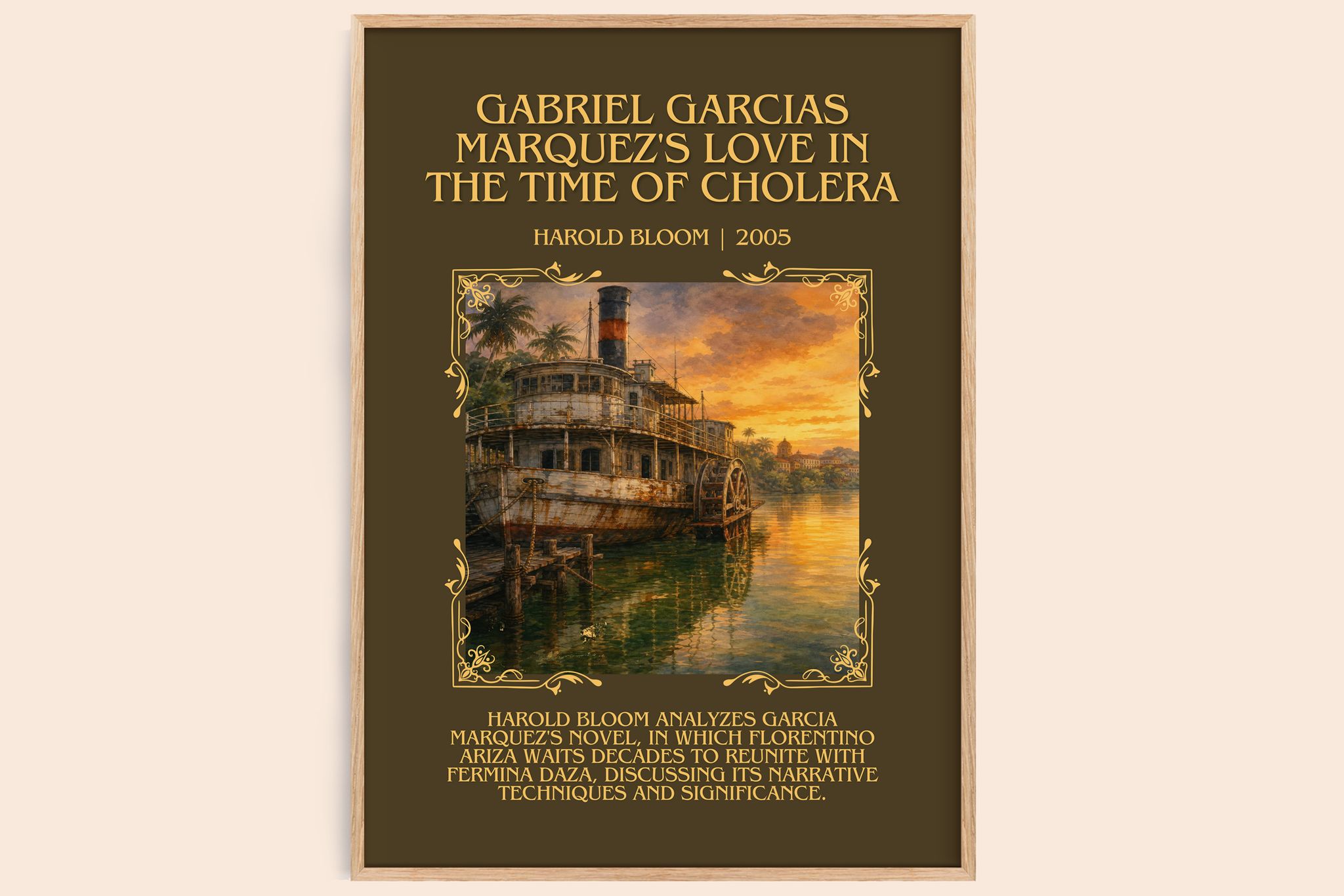 Gabriel Garcias Marquez's Love In The Time Of Cholera Minimalist Book Poster by Harold Bloom