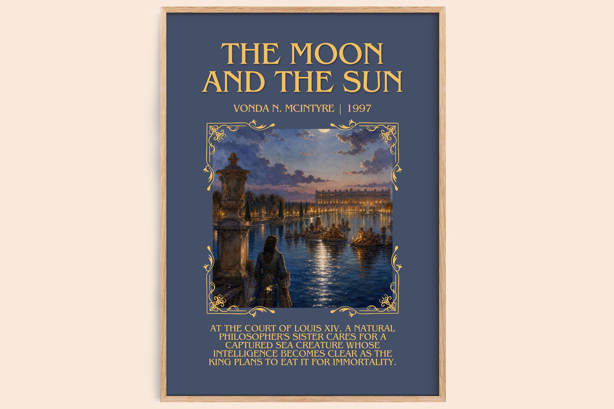 The Moon and the Sun Minimalist Book Poster by Vonda N. McIntyre