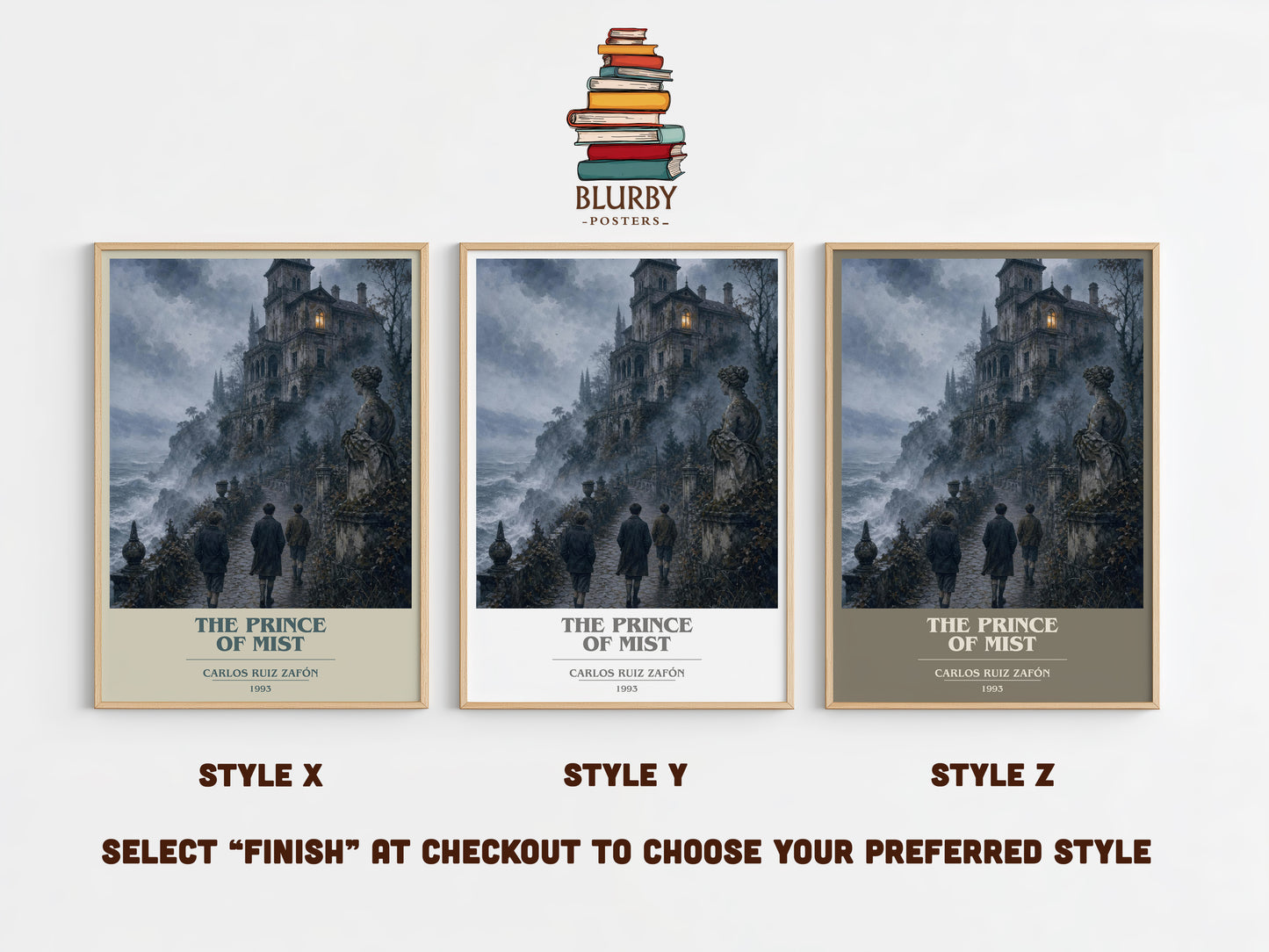 The Prince Of Mist book cover print in frame leaning in hallway – young adult wall art