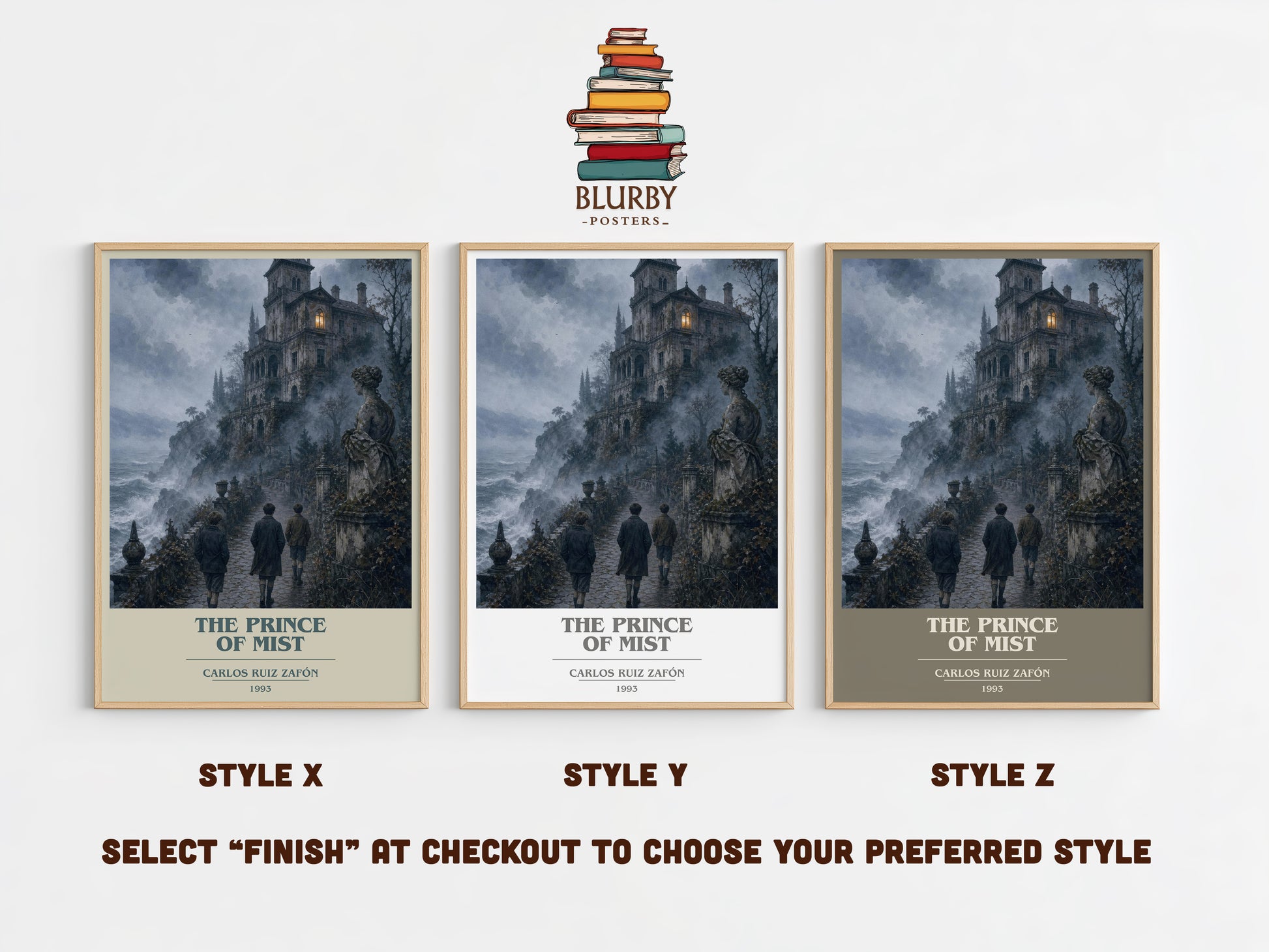 The Prince Of Mist book cover print in frame leaning in hallway – young adult wall art