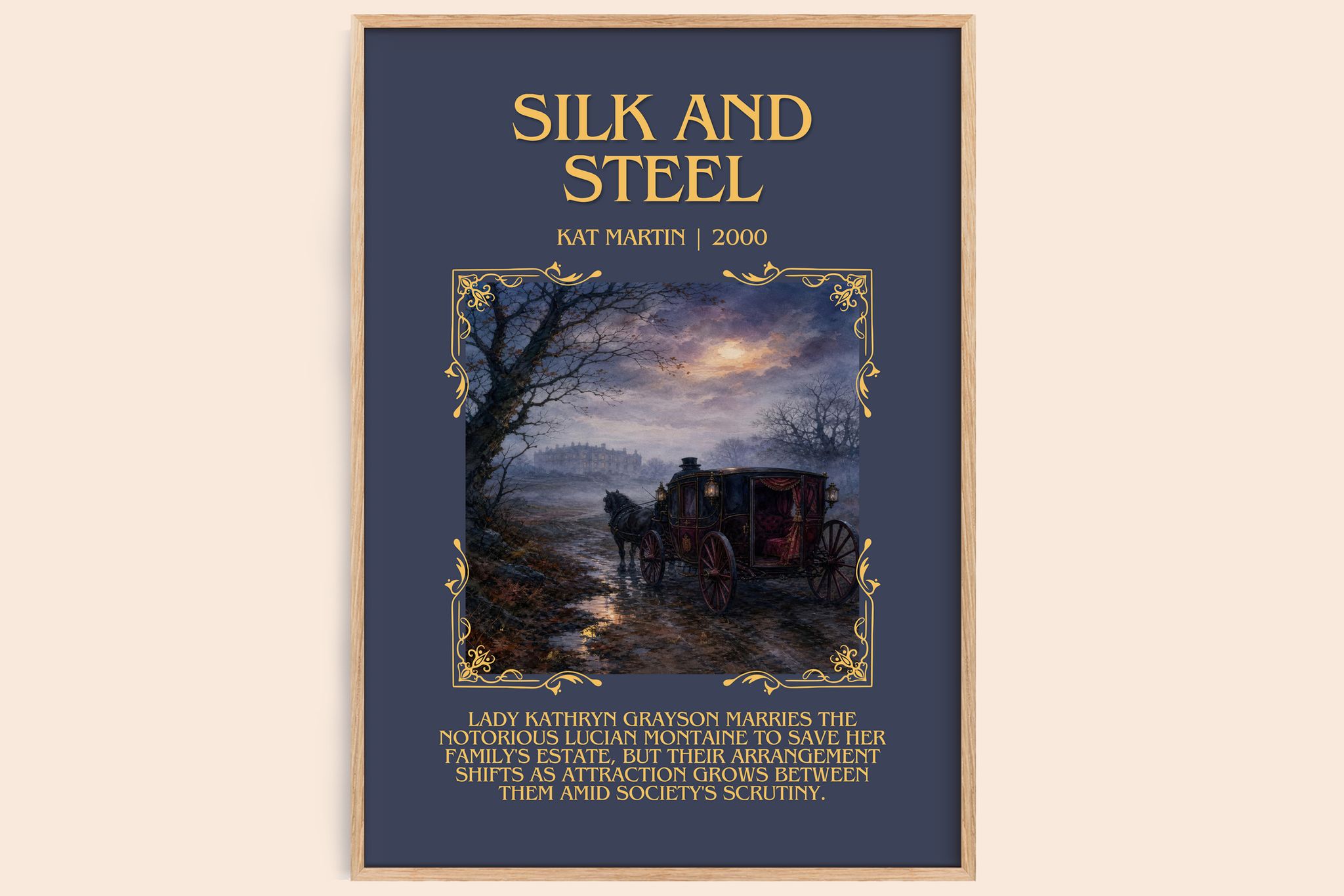 Silk and Steel Minimalist Book Poster by Kat Martin