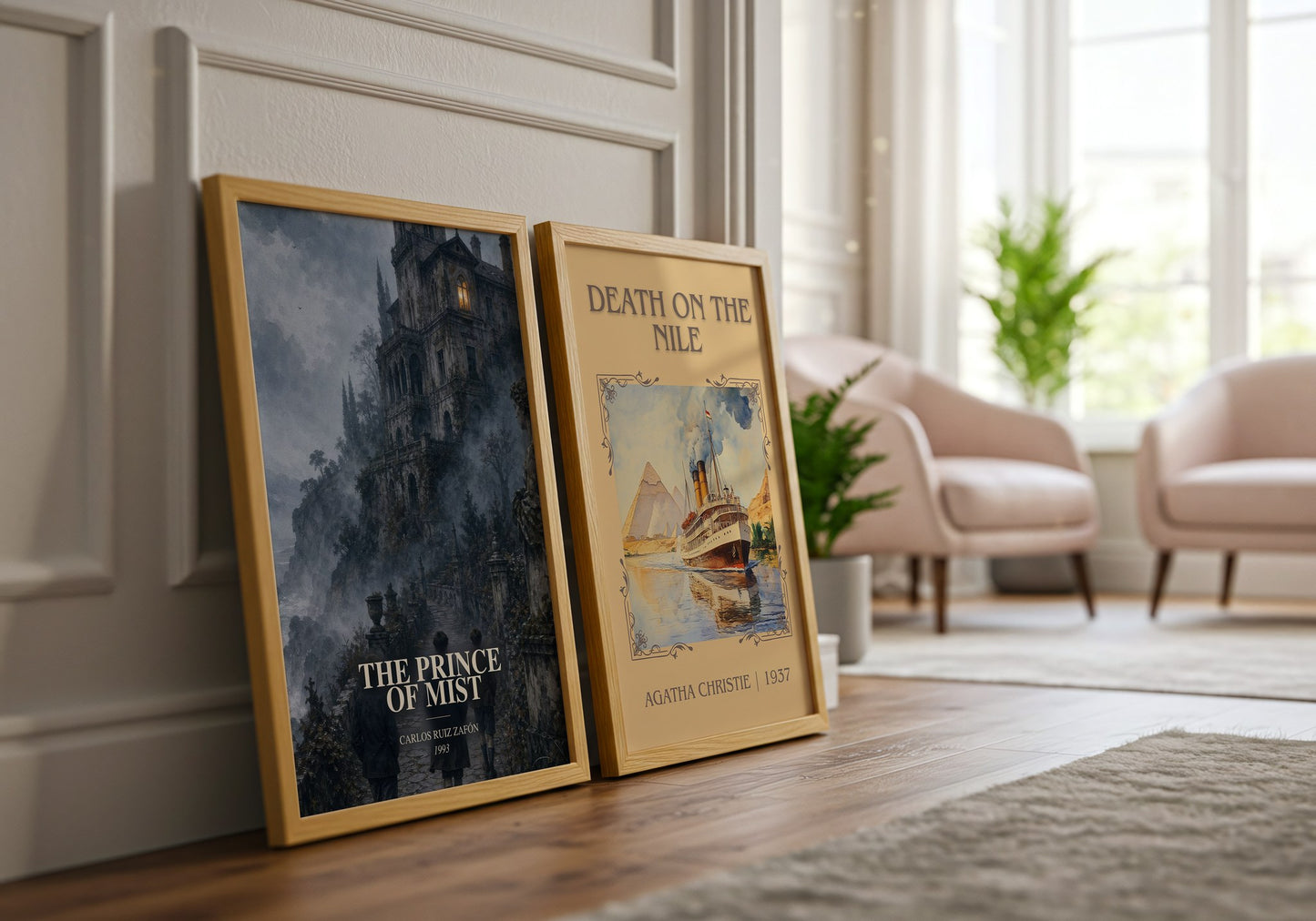 The Prince Of Mist watercolour print framed by window – literary home decor